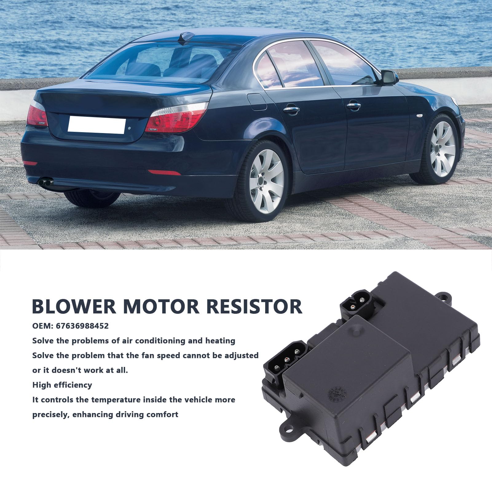 Yctze Resistencia del Motor del Ventilador del Calentador 67636988452 Reemplazo de Alta Eficiencia para 525i 528i 528xi 530i 530xi