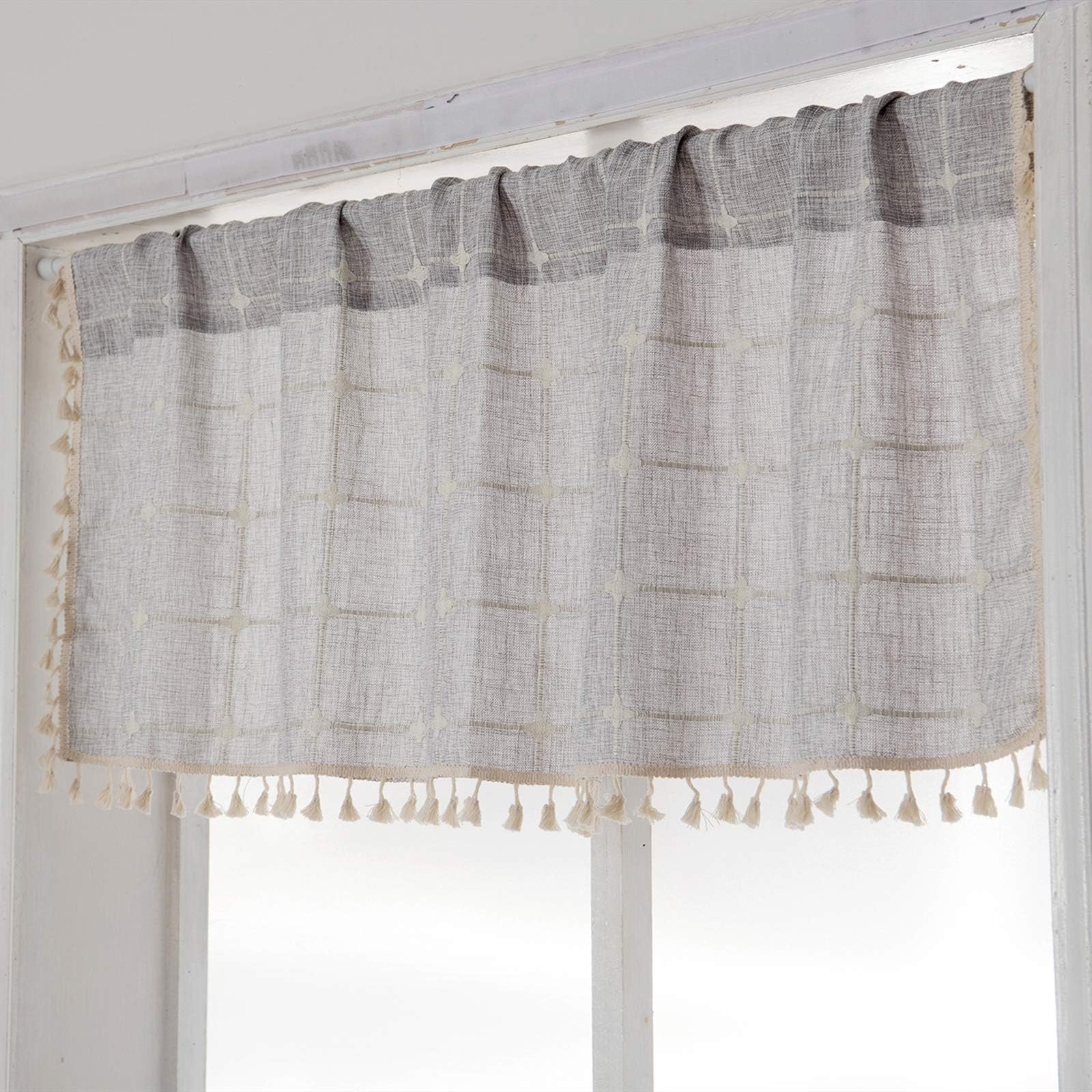 YoKii Boho Kitchen Curtains 36 Inch Length, Modern