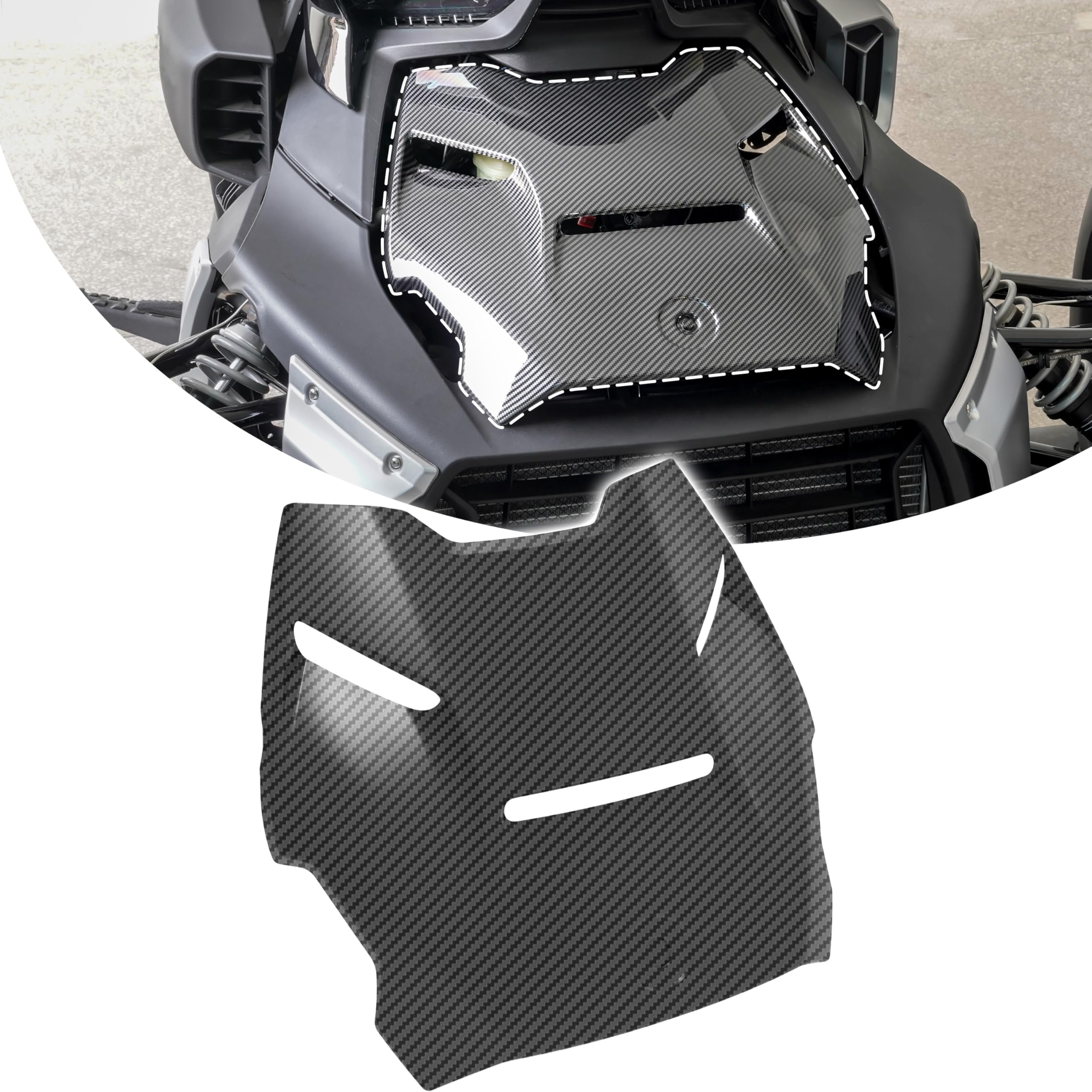 VEISUTOR Epic Hood Panel for Can-Am Ryker,Carbon Fiber Style Epic Turbo Hood Scoop for Can-Am Ryker 600 900 & Ryker Rally Edition 2019-2025 Accessories,Replace OEM #219400877