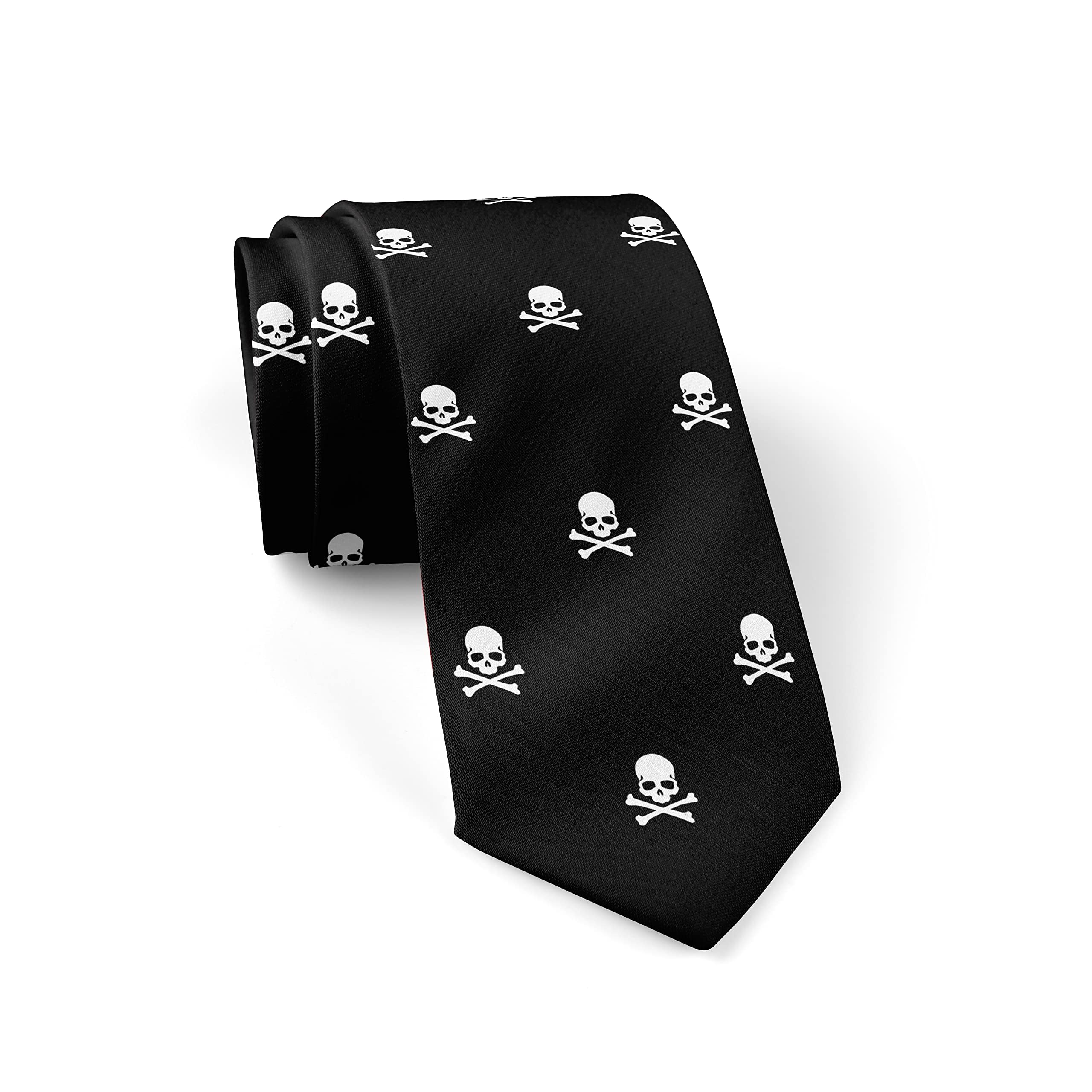 Gaakvrr Men's Funny Skull Necktie for Halloween & Party Season
