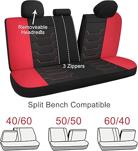 Miniatura 4 de CAROMOP Fundas de asiento de coche transpirables para asientos completos, fundas de asiento de tela de malla de aire 3D para automóviles, fundas