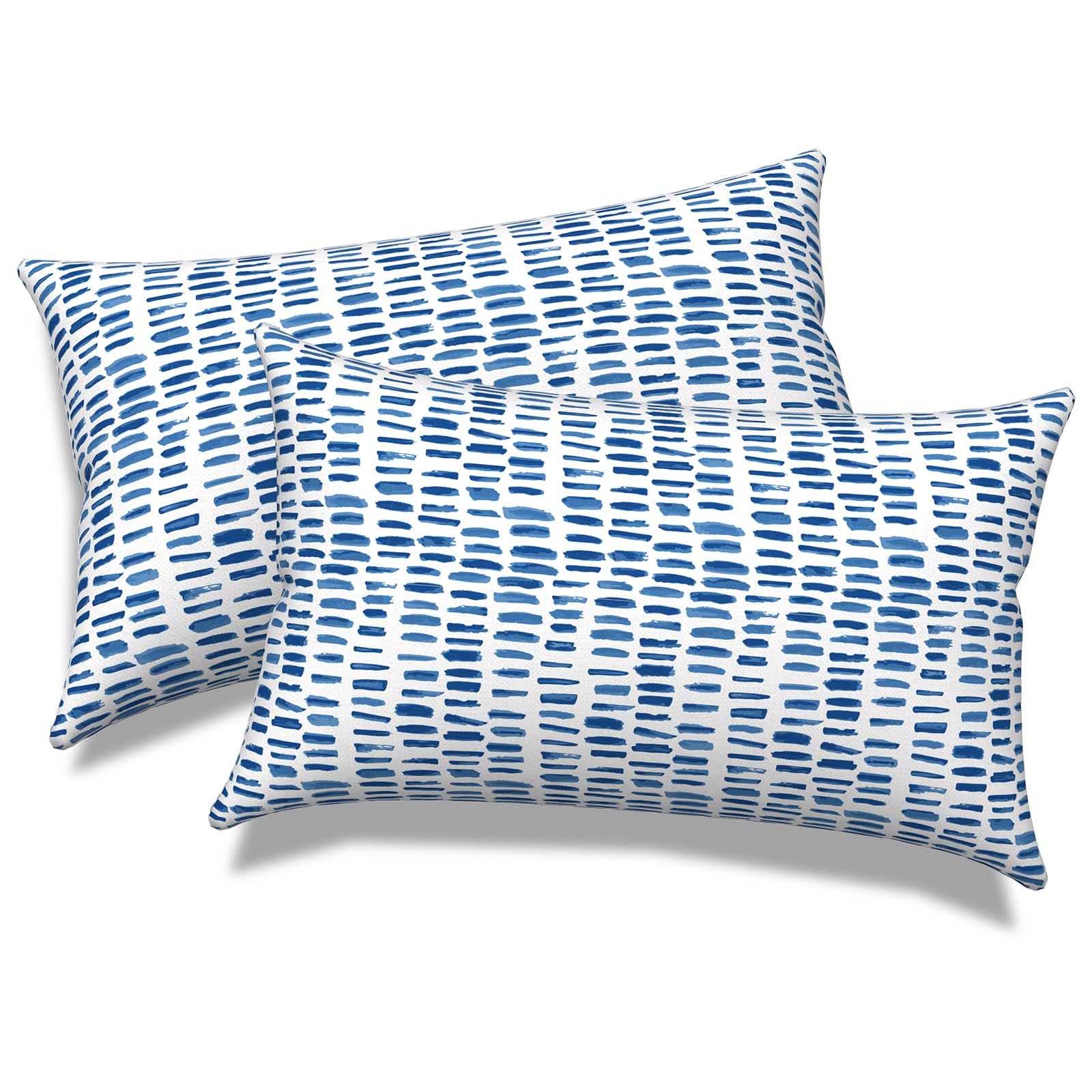 Melody Elephant Pack of 2 Outdoor Lumbar Pillow Covers, All Weather Cushion Pillow Cases 12x20 Inch, Pillowcase for Patio Couch Decoration, Pebble