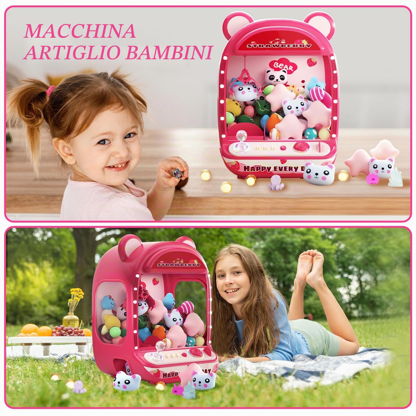 Skirfy Distributore automatico per bambini, giocattolo unicorno per bambine dai 6 anni in su, giochi arcade, mini distributore automatico con giocattolo antistress, distributore di dolci, set