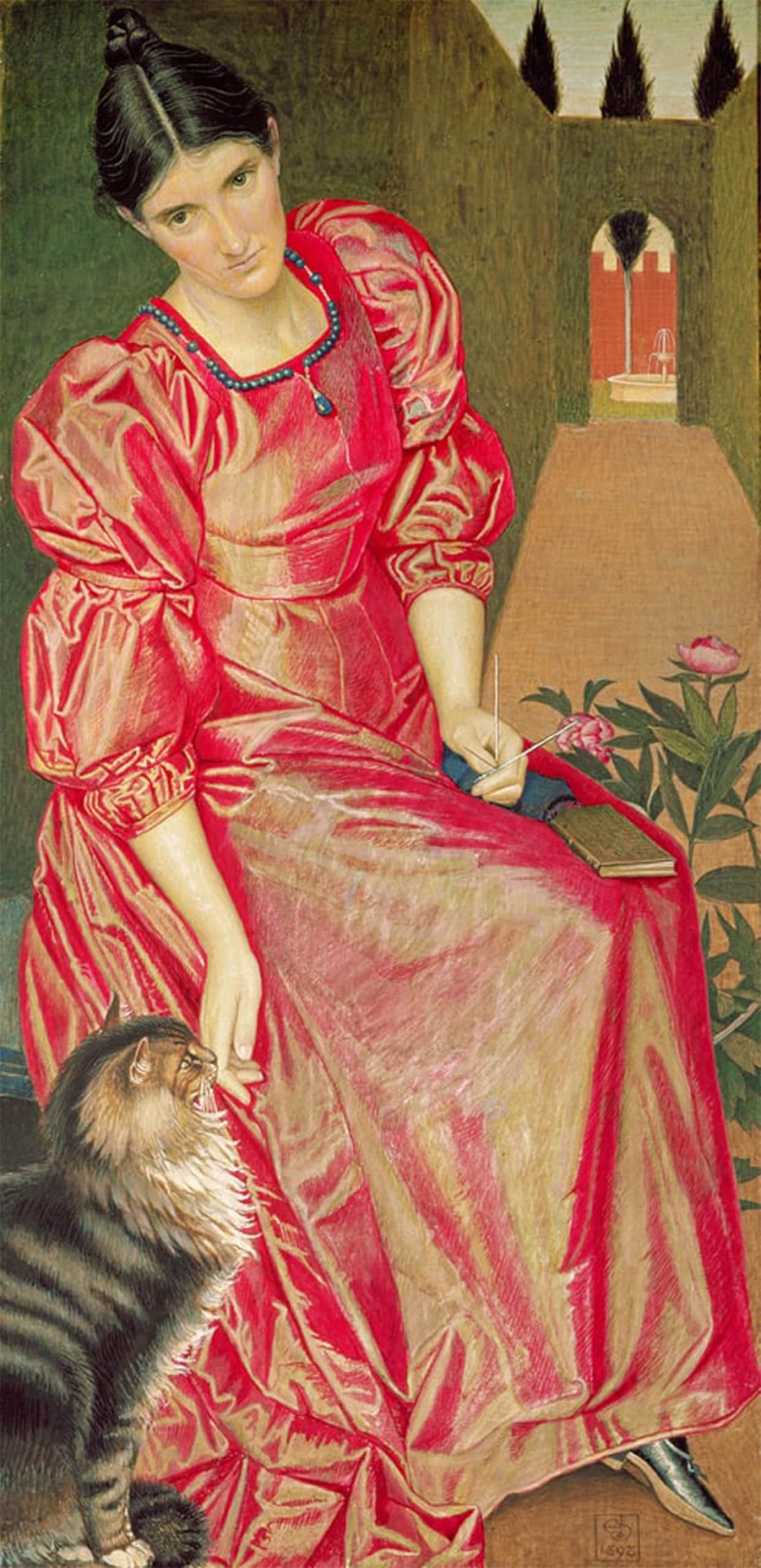 SERENDIPITP Retro Picture Poster Wall Art Pictures Painting the Enclosed Garden by Edward Southall Wall Art Canvas Print for Wall Decor 60x90cm