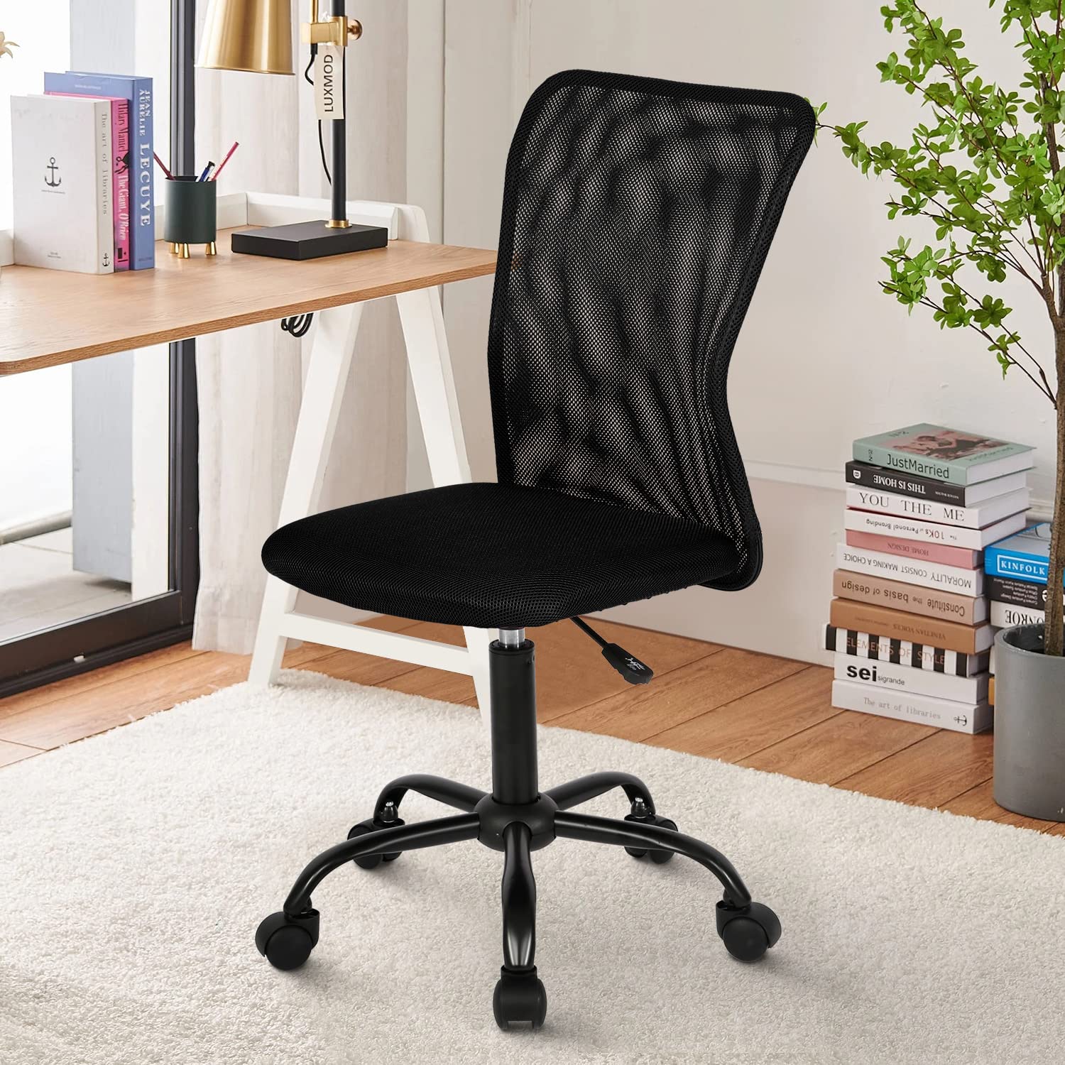 Home Office Chair Ergonomic Desk Chair Mid Back Computer Chair Modern Height Adjustable Task Chair Mesh Rolling Swivel