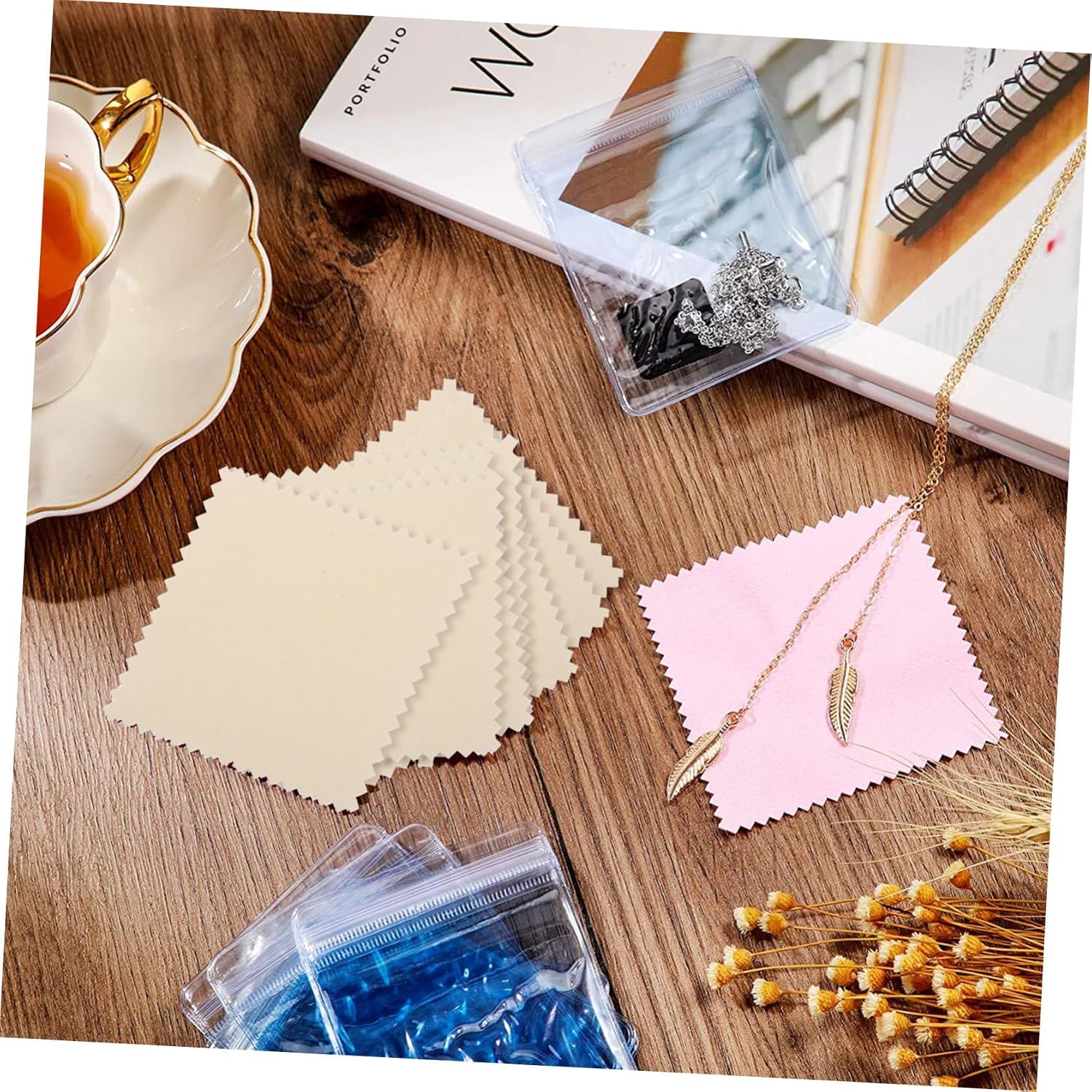 50Pcs Jewelry Cleaning Cloth for Silver Gold Pieces and Valuables