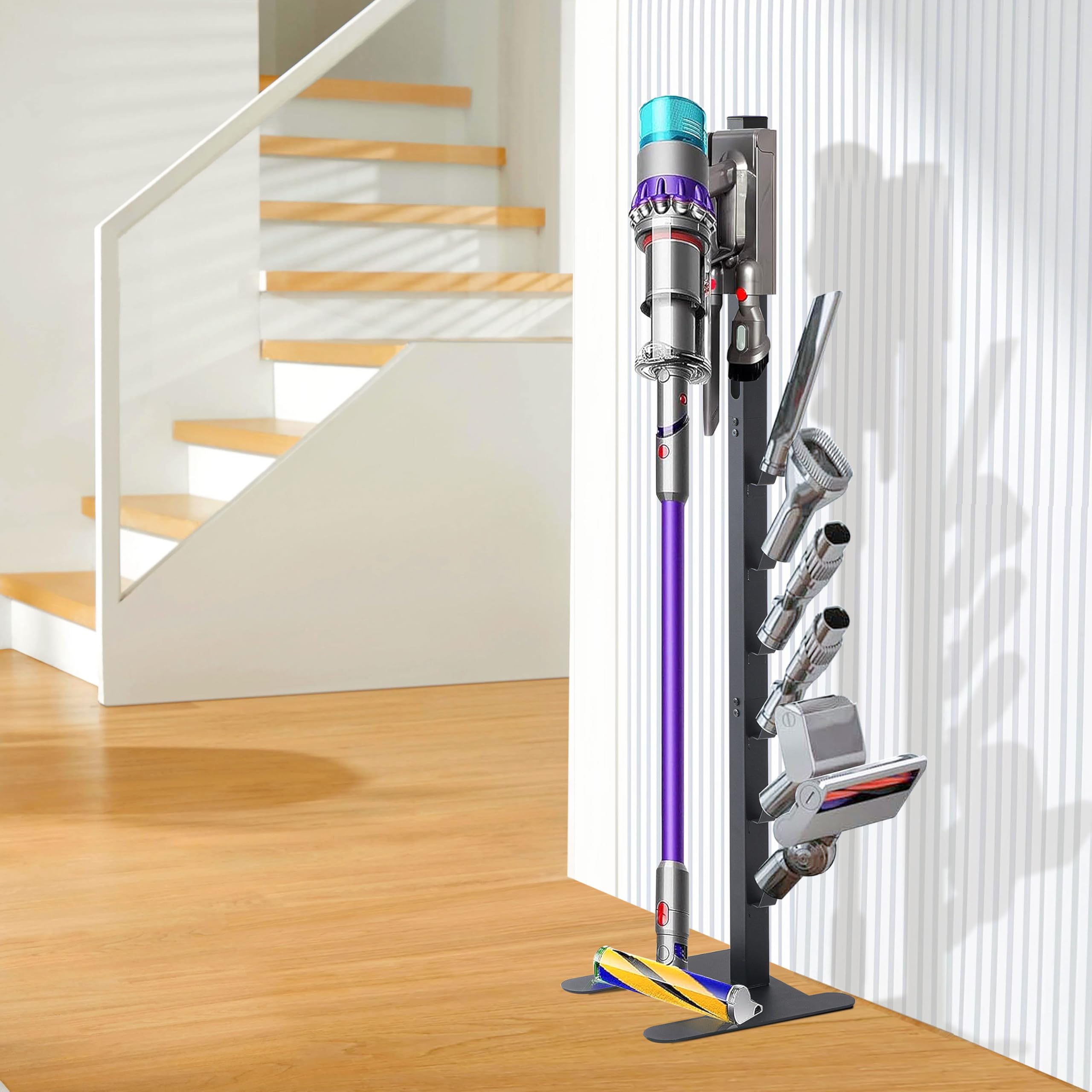 OUTBROS Staubsauger Ständer mit 4 Haken-Kompatibel für Dyson, Schwarz