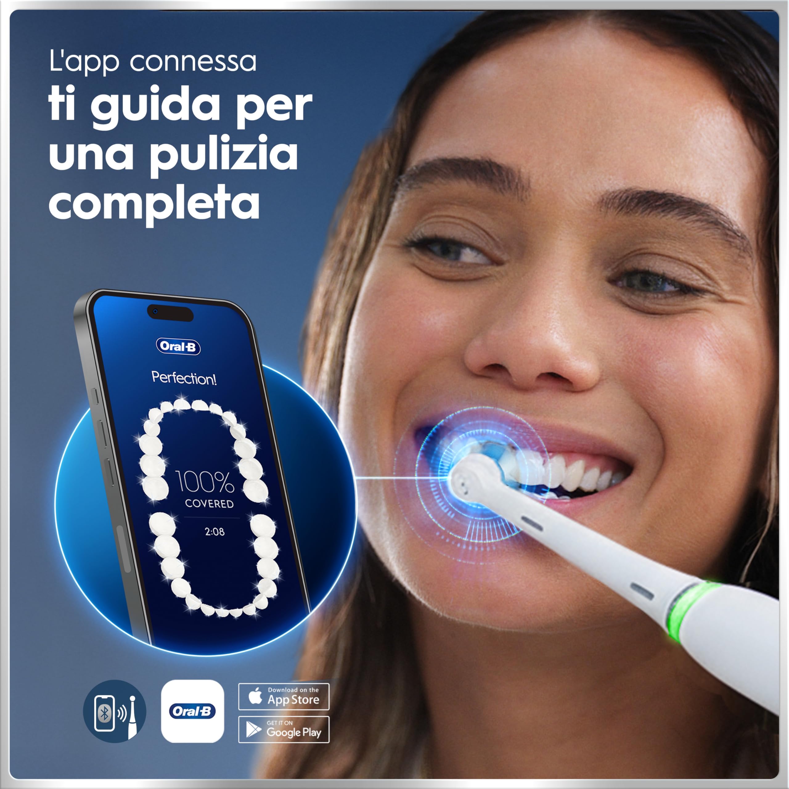 Oral-B Spazzolino Elettrico Ricaricabile iO 6N, Sensore di Pressione, Display Interattivo, Intelligenza Artificiale, 2 Testine, 1 Spazzolino, 1 Custodia da Viaggio, Bianco, Idea Regalo