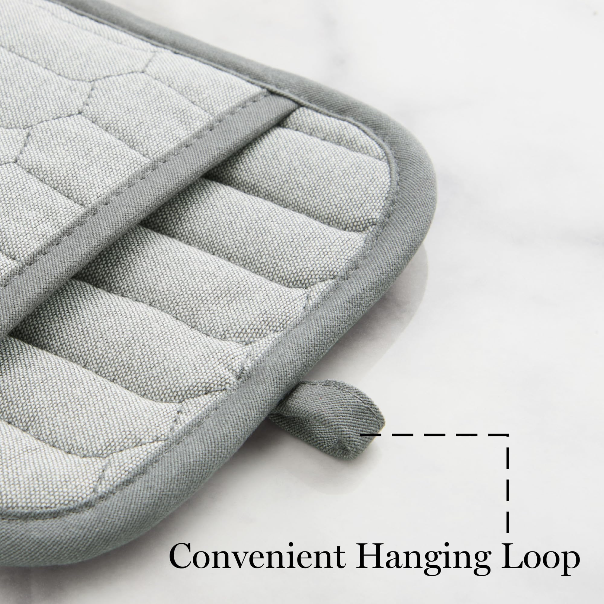 MARTHA STEWART Honeycomb Quilted Chambray Natural 7 In. X 13 In. Cotton