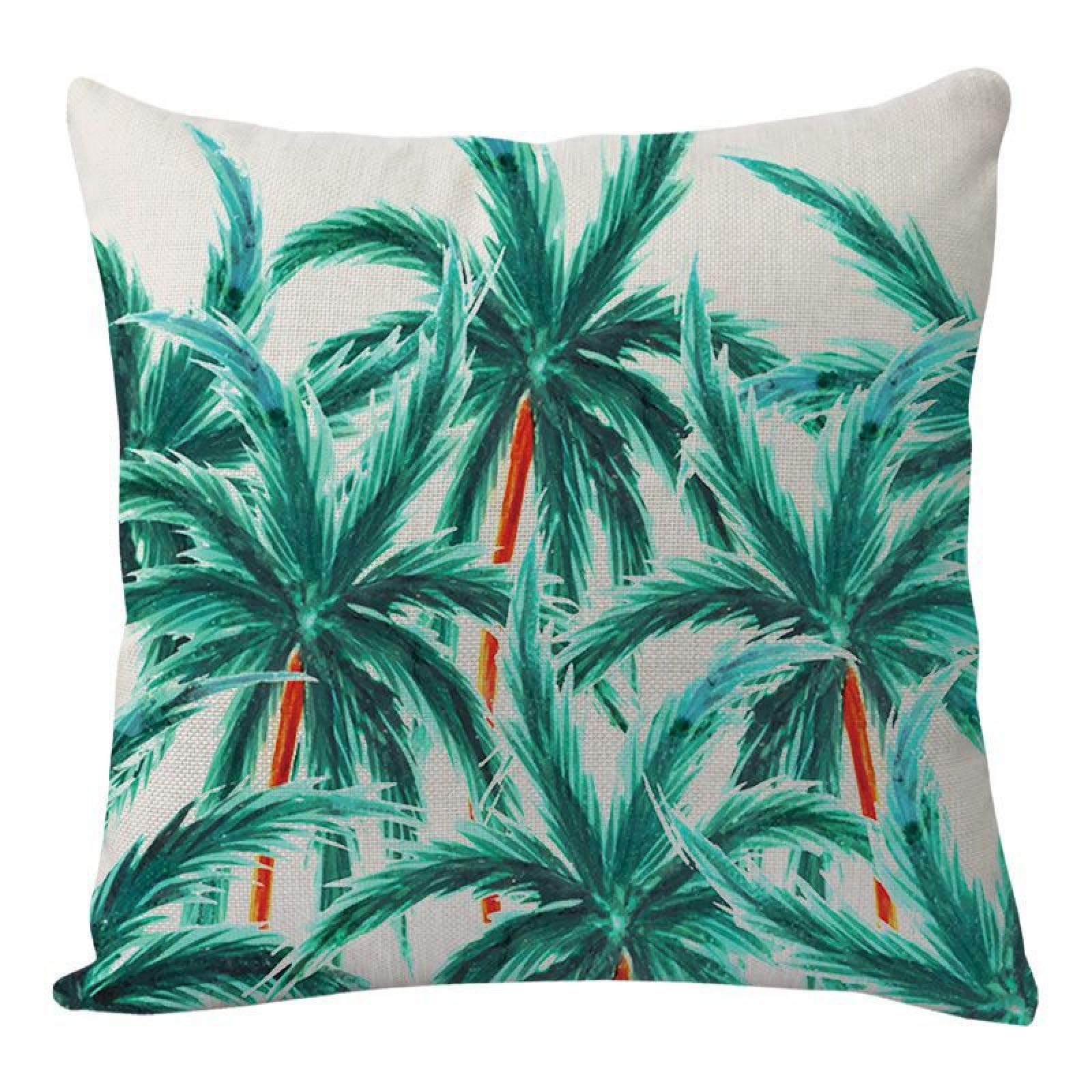 Wazylphin Cushion Covers Orange Tree Pillow Cases Cotton and Linen Cushions with Covers Included Zipper Sofa Cushions Soft Pillowcase Living Room Pillow Cover Bedroom 50x50 Cushion Cover 1 Pack