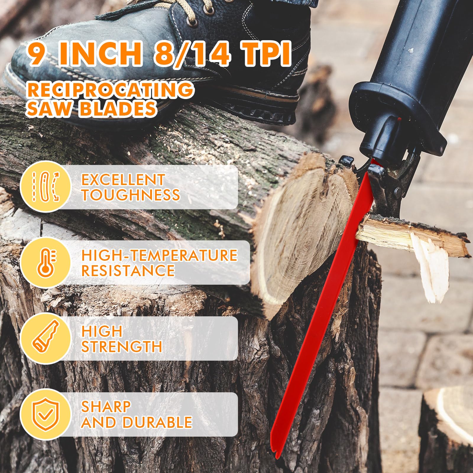 Gisafai 25 hojas de sierra alternantes, hojas de sierra de corte de metal y madera con caja de almacenamiento, hojas de sierra bimetálicas, hojas de sierra de podadora para cortar paletas de PVC