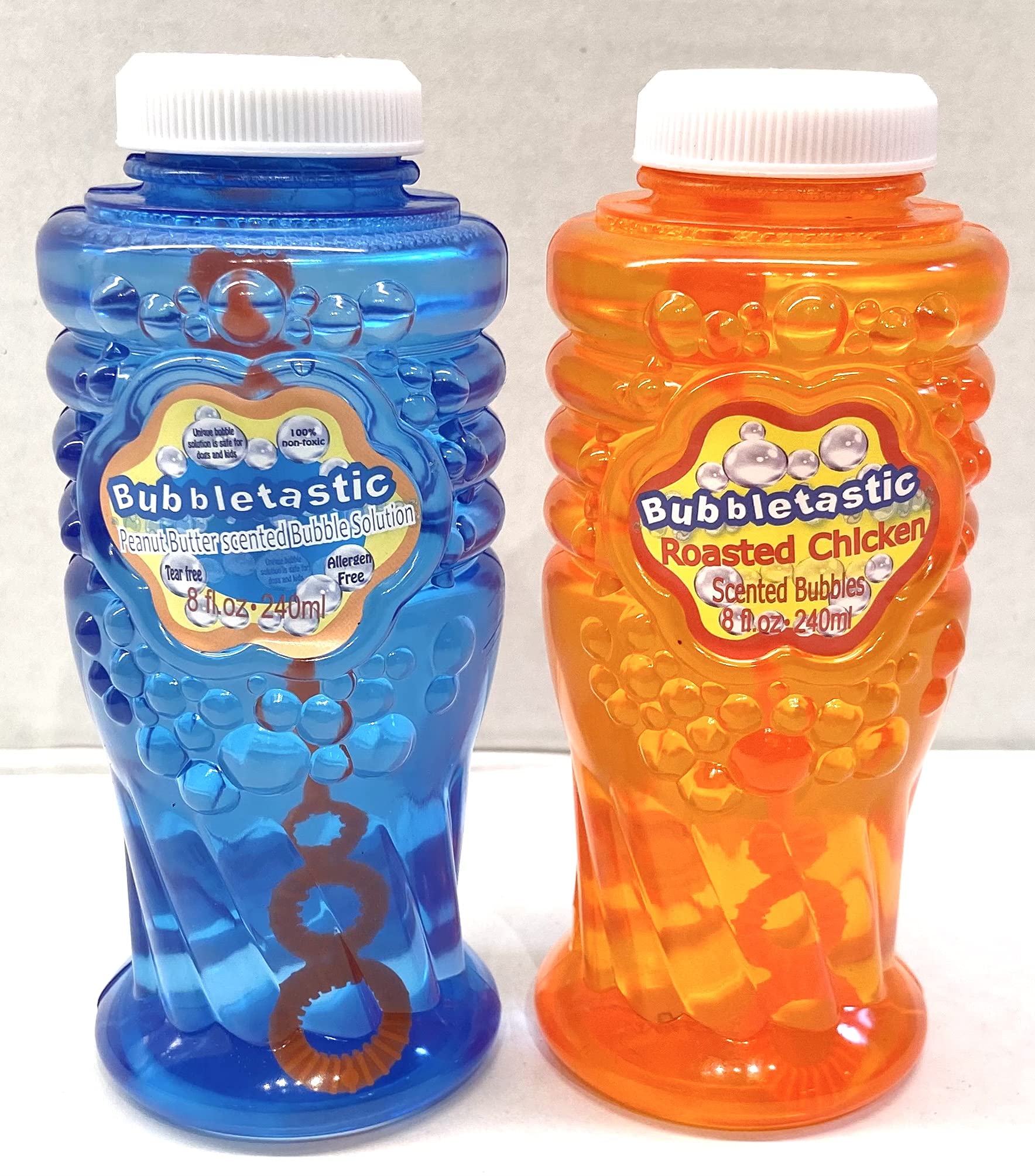 Roasted Chicken and Peanut Butter Scented Bubbles - 2 Pack - 8 oz Each - 100% Non Toxic and Tear Free