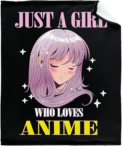 Miniatura 1 de Just A Girl Who Loves - Manta ligera de franela polar de dibujos animados, acogedora manta de microfibra de felpa para todas las estaciones para