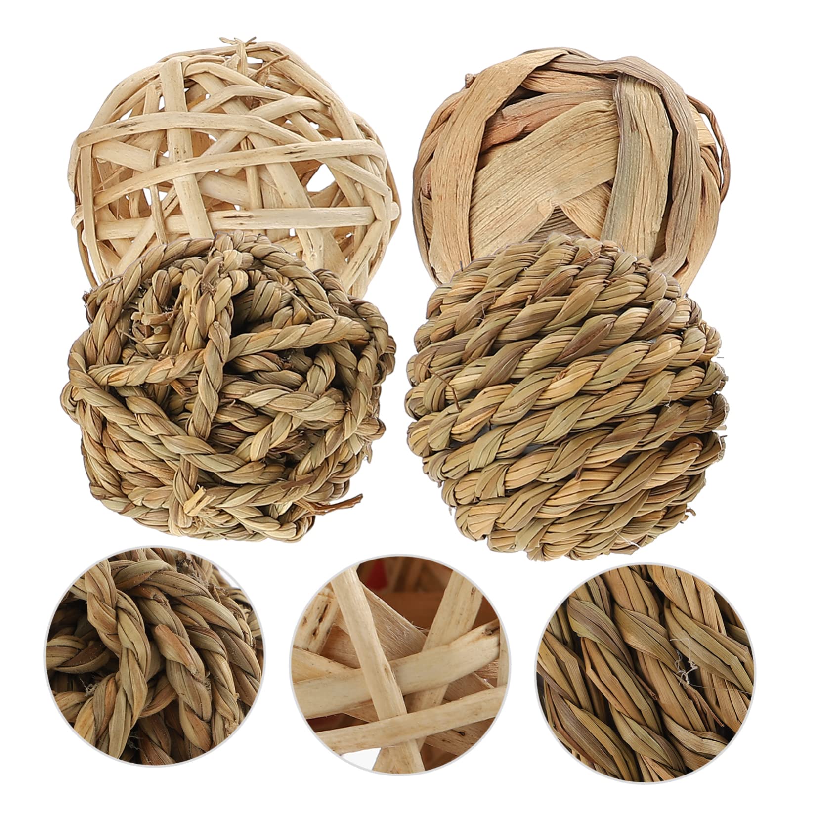 12pezzi Palline Intrecciate Per Animali Domestici Giocattoli Masticabili Naturali Per Conigli Pappagalli e Roditori Rattan Riduce La Solitudine e Favorisce Gioco