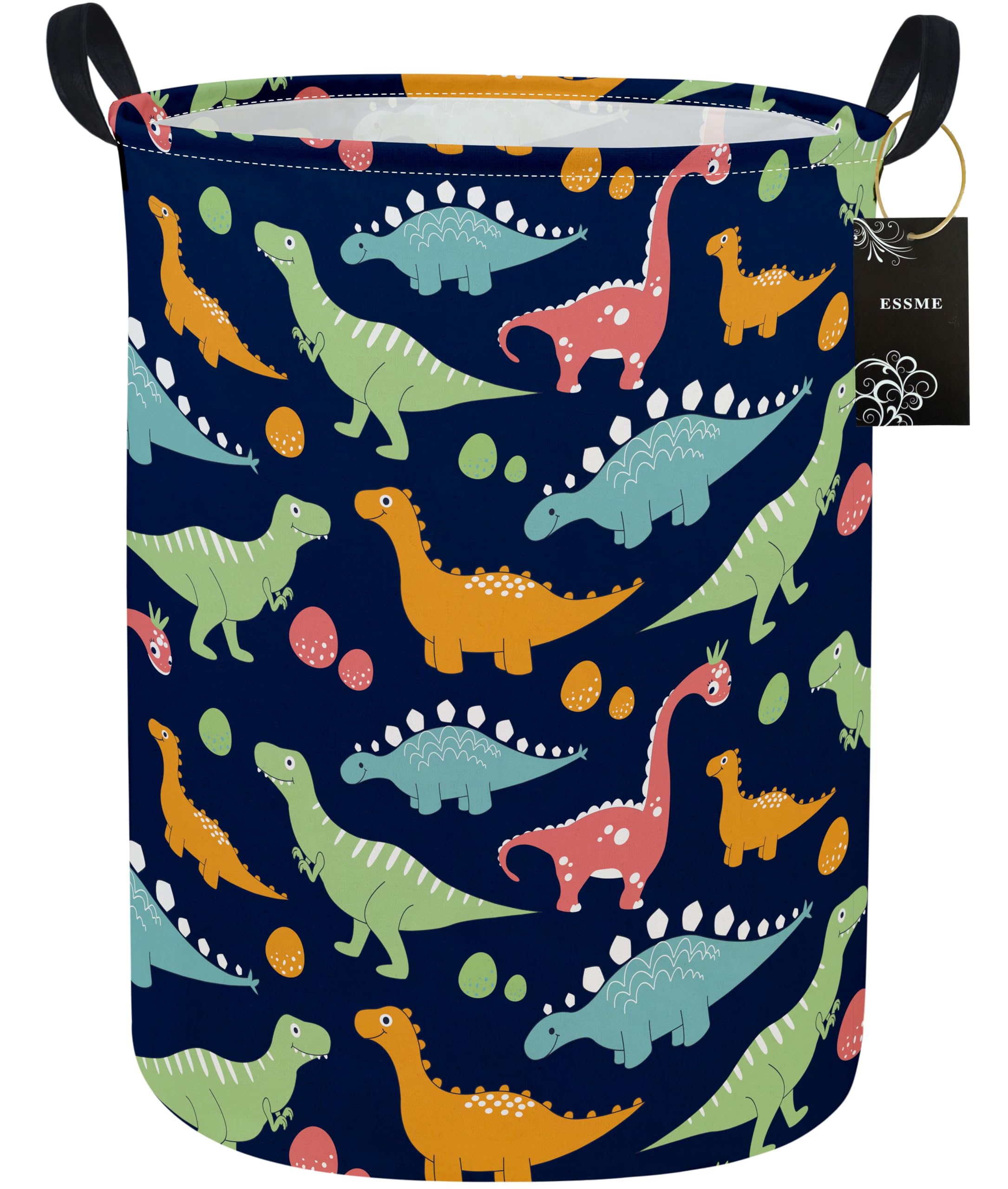 ESSME Dinosaur Laundry Basket Storage Bin large Collapsible Canvas Waterproof Coating Nursery hamper for Toy Bins,Baby hamper,Boys and Girls,Home