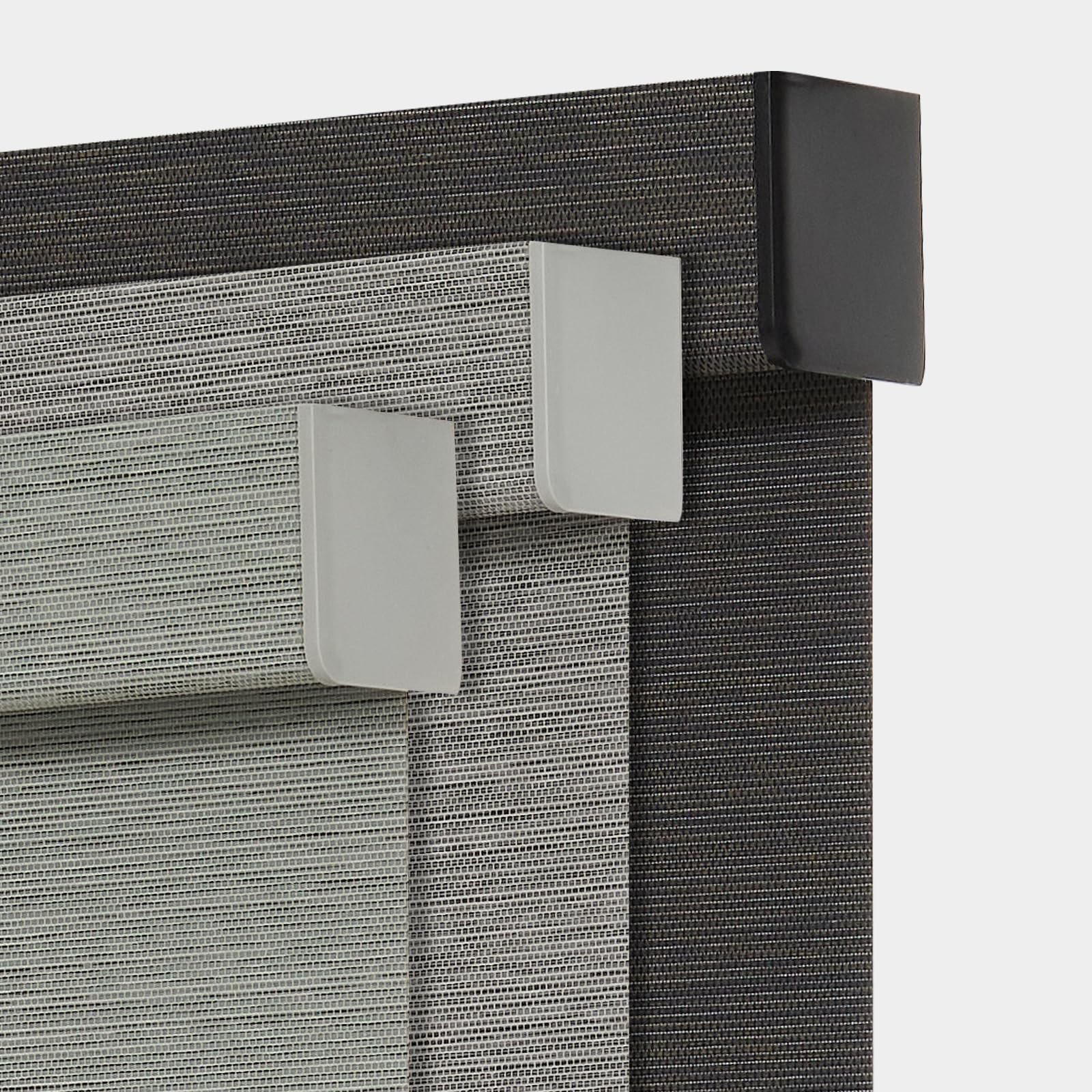 Persilux Blackout Cordless Roller Blinds Natural Woven Stripes Bamboo-Look Fabric Thermal Insulation Privacy Roller Shades for Home,Office,Bedroom,