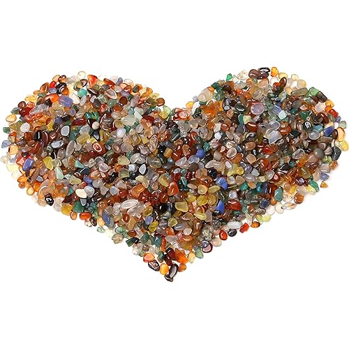 MAIBAOTA Natural Multicolor Agate Crystal Chips Bulk Small Tumbled Stones Crushed Crystal Quartz Pieces Decorative Stones for Vase Filler, Bottles, Crafts