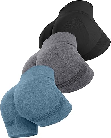 ATHVOTAR Workout Gym Biker Shorts Women: High Waisted Seamless Sports Running Butt Lifting Shorts Sets