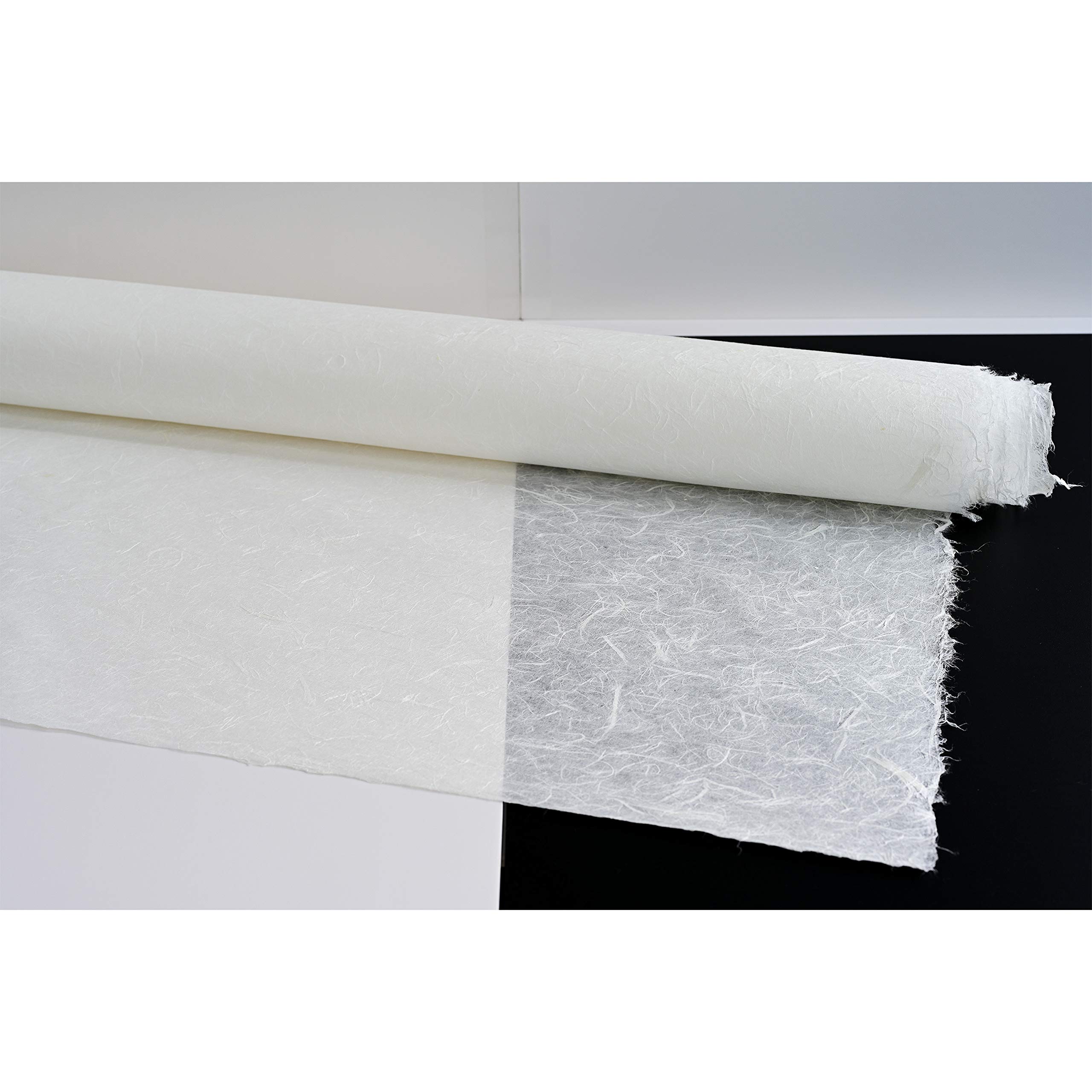 UnYongJi Lot de 3 feuilles de papier fait main traditionnel coréen Hanji Dragon-Cloud Unryu Texture de fils de fibre 76 cm x 1,45 m 1 épaisseur 40 g/m²