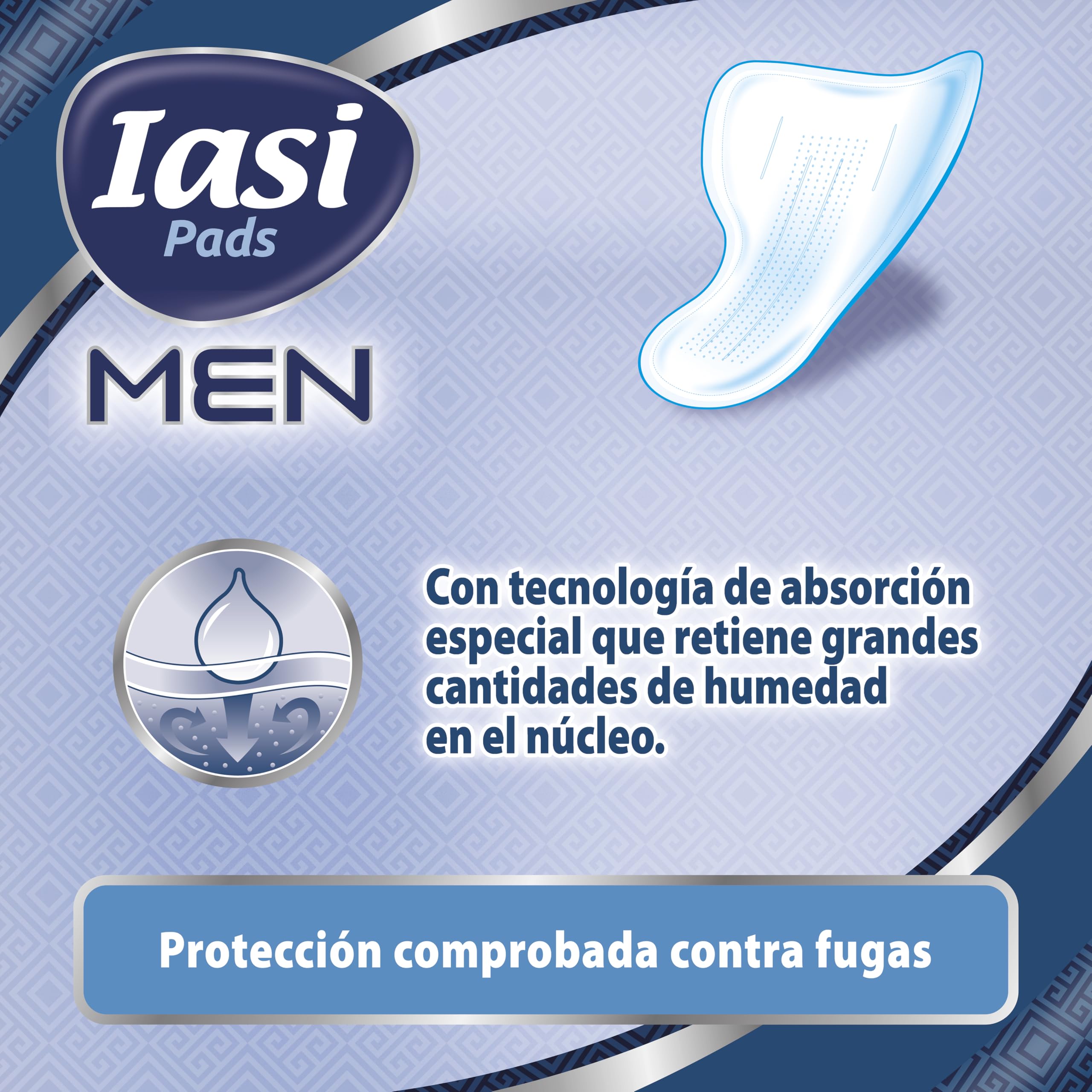 IASI MEN Medium Level 2, Escudos Absorbentes para pérdidas urinarias masculinas leves, 120 unidades