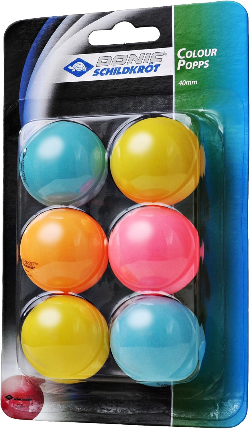Blister pack Donic coloured table tennis balls. 3 (or 4) colours only
