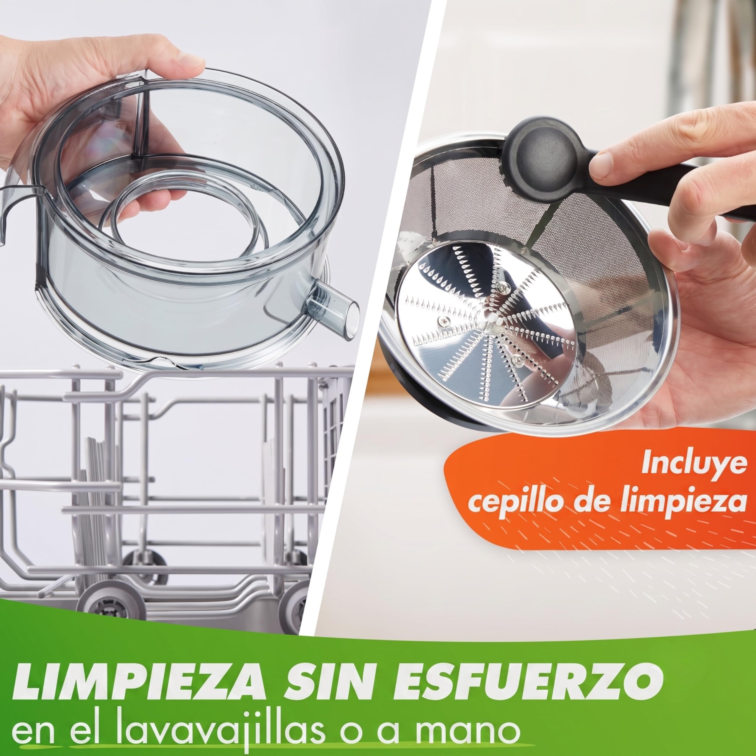 Nutrilovers Extractor de Zumo QUICK-JUICER MAX, Centrífugo 800 W, Boca XXL, Tamiz de Acero Inoxidable, Depósito de Pulpa Externo, Sin BPA, Botella