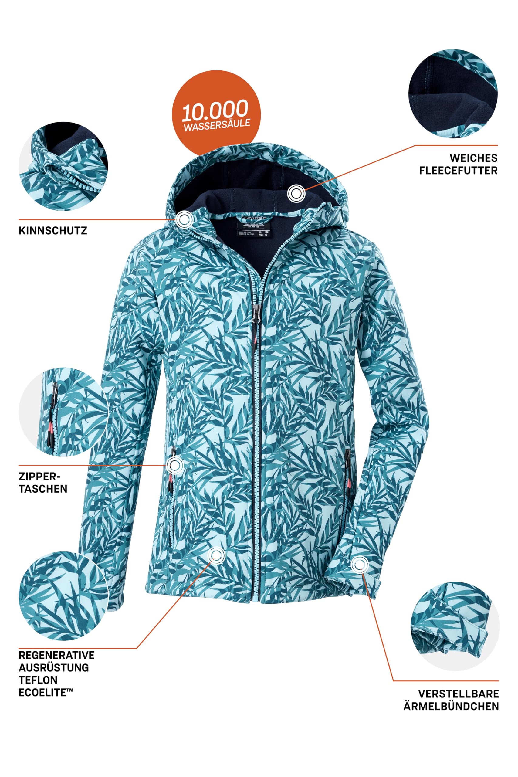 Killtec Mädchen Softshelljacke Print Chaqueta softshell/outdoor con capucha Niñas
