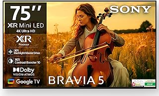 Sony 189 cm (75 inches) BRAVIA 5 Series 4K Ultra HD Smart Mini LED Google TV K-75XR55A