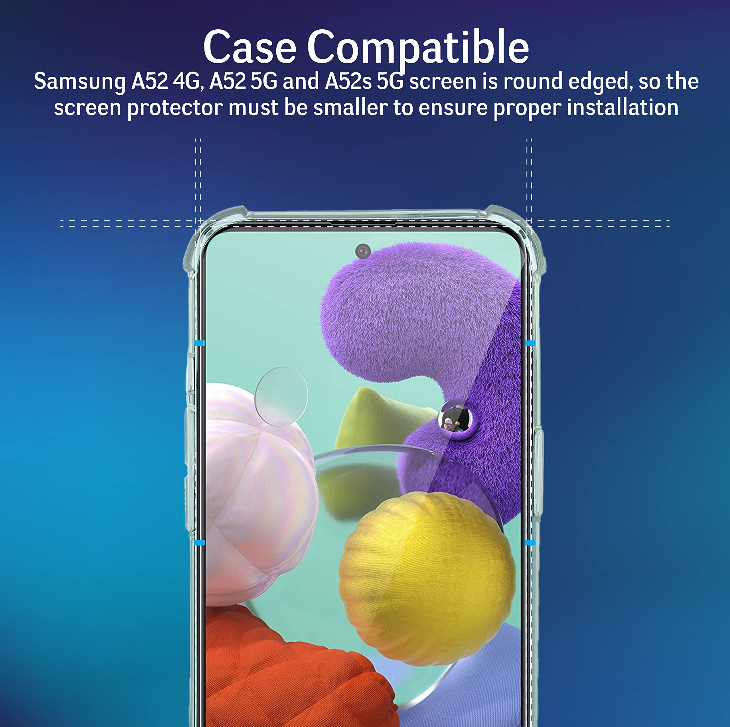 Ochraniacz ekranu do Samsung Galaxy A52 4G / A52 5G / A52S 5G [3 sztuki] szkło hartowane na ekranu, screen protector ochronne ekran