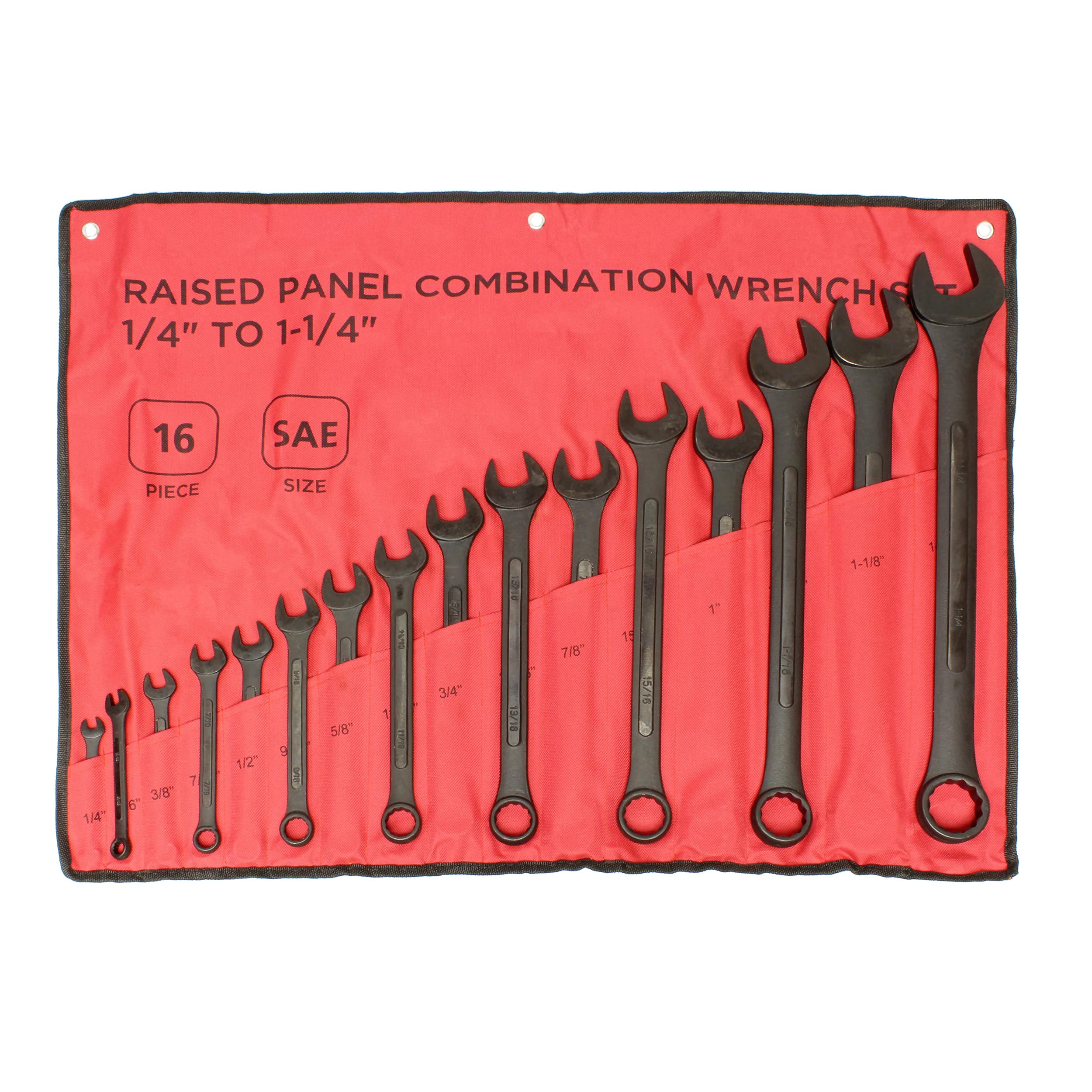 ABN Combination Wrench Set 16 Pc Raised Panel SAE Wrench Set with