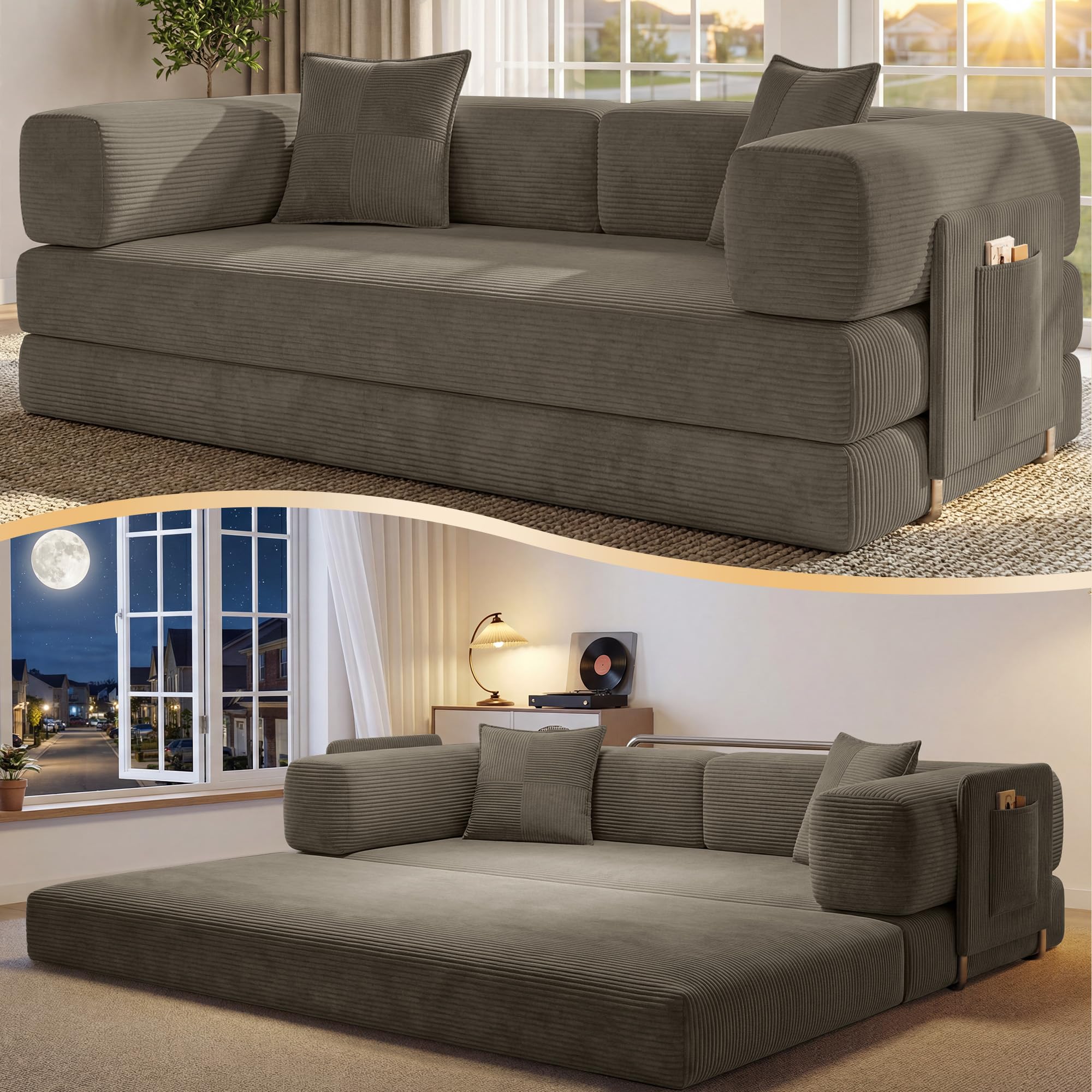 CUBENTE 78.8 Convertible Futon Sofa Bed