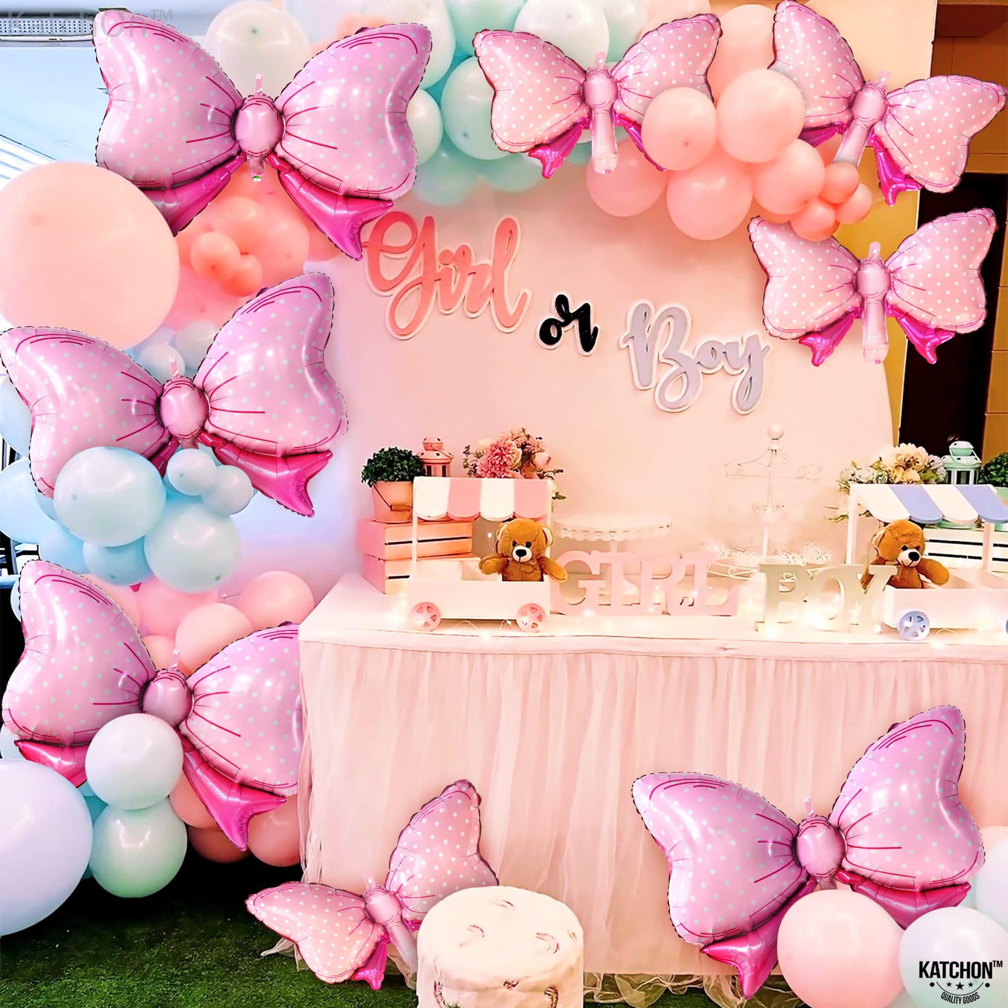 Pink Birthday Balloons, Bow Balloons Pink 10 Balloon Number 40 Inch, 10th Birthday Decorations For Girl, Number 10 Balloon For 10th Anniversary Decorations