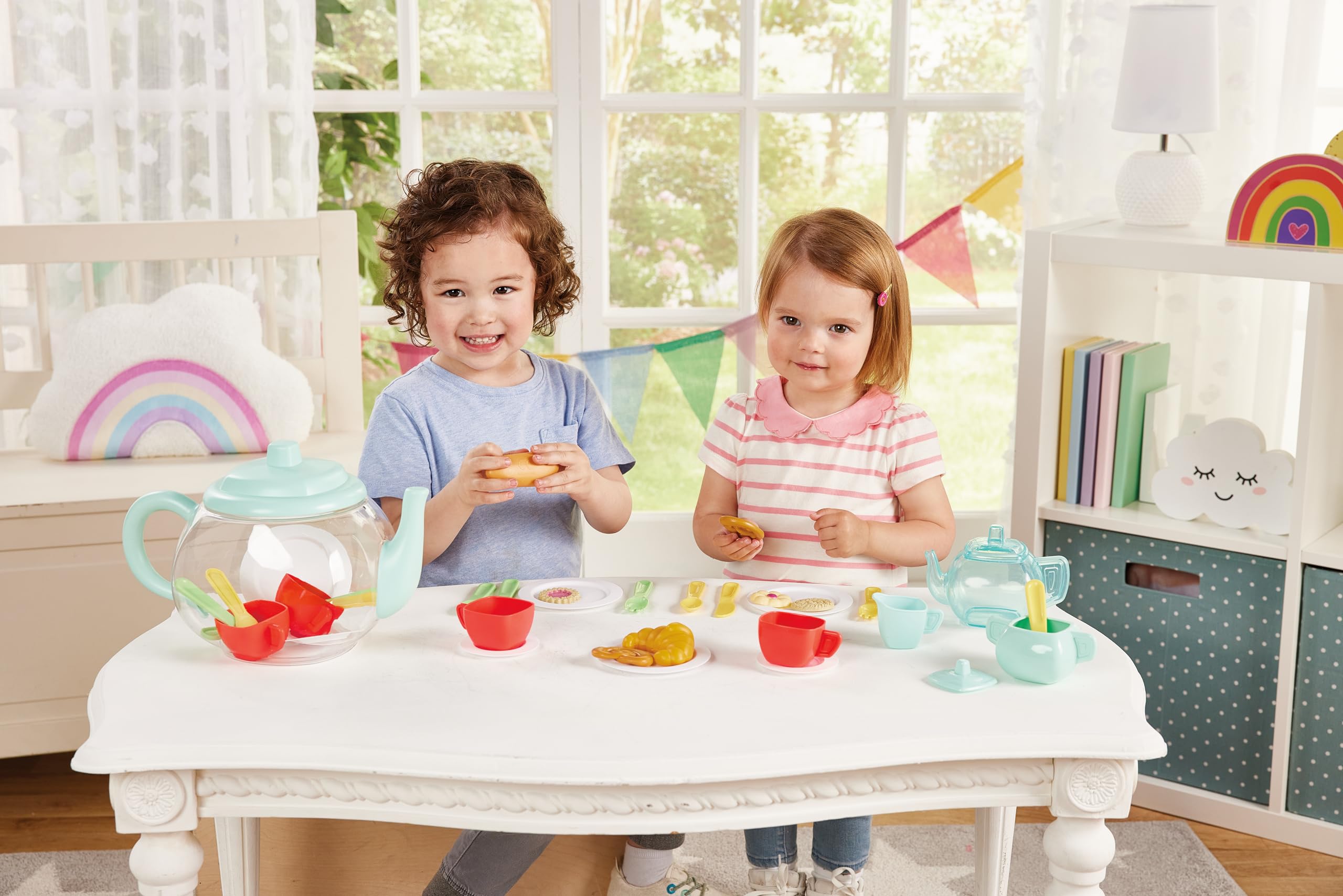 Kidoozie Just Imagine Teapot Storage Set Age 3+ Tea Party Pretend Play Kitchen Food