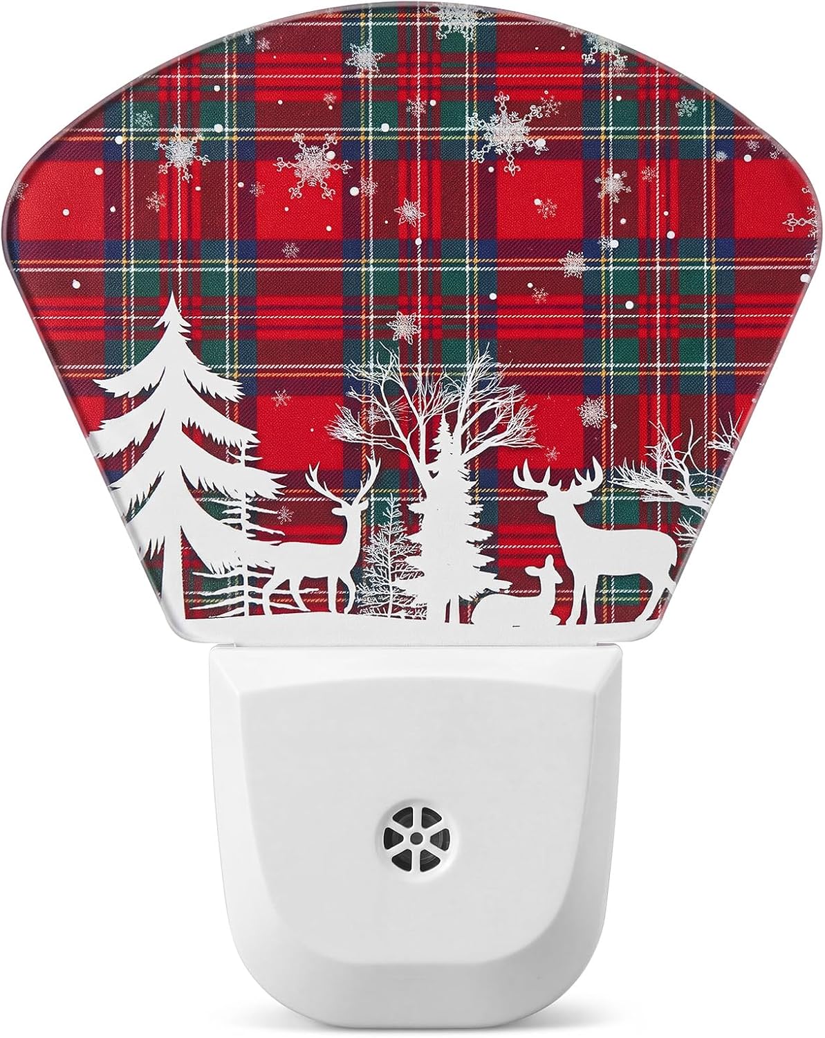 Christmas Tartan Plaid Snowflake Night Light Plug in