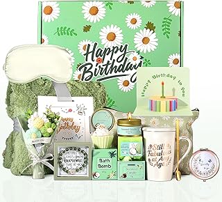 Daisy Birthday Gifts for Women Self Care Gifts Spa Gift Baskets for Women, Happy Birthday Gift Box for Mom Daughter Sister Girlfriend Best Friend,Thinking of You Get Well Gift for Her