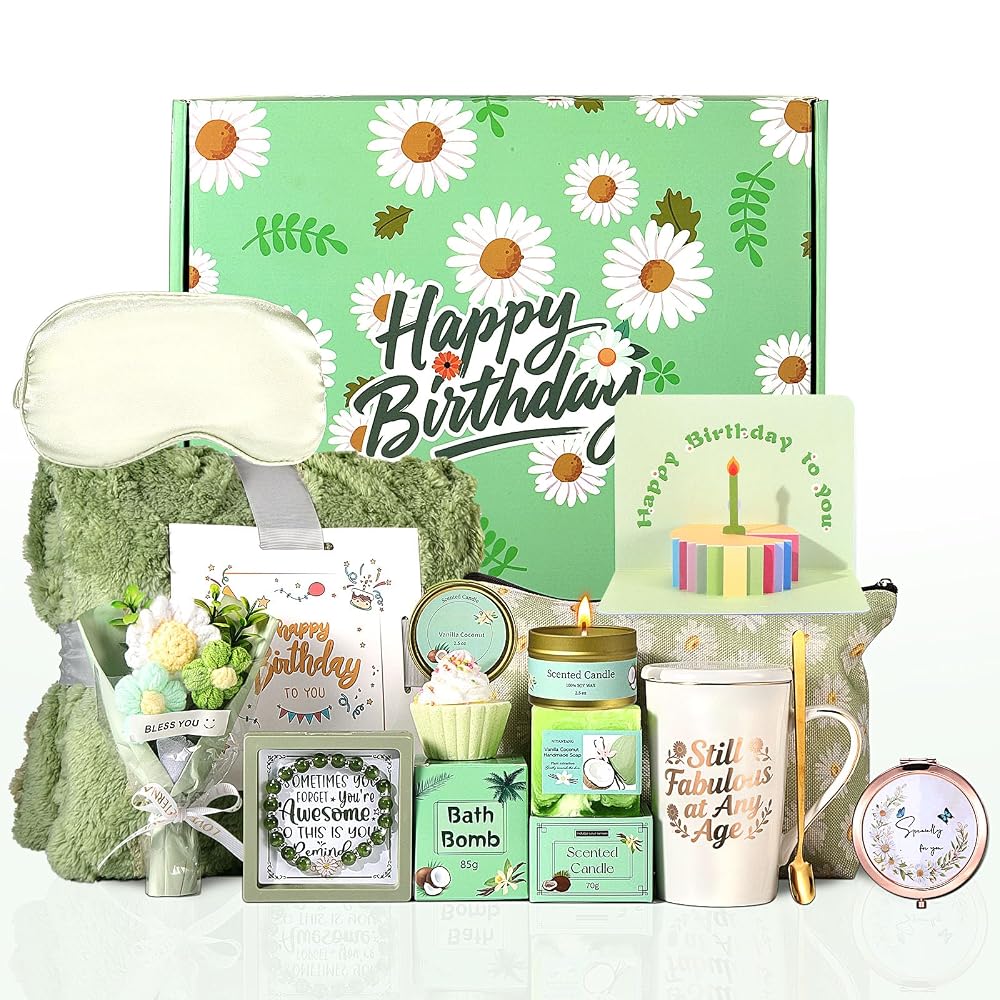 Daisy Birthday Gifts for Women,Self Care Gift Box for Mom,Wife,Best Friend — 12 piece