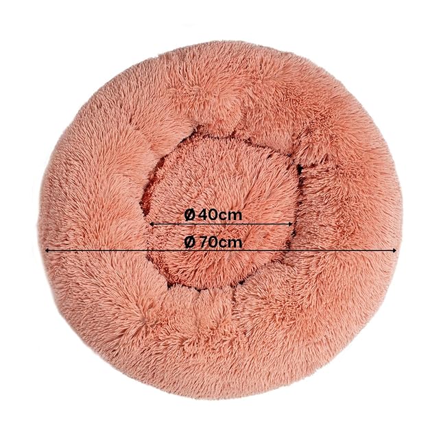 Foto 6 de 6 de lionto Cama Tipo Donut para Perros y Gatos, Cama Redonda mullida para Mascotas pequeñas y Grandes, Ø 70 cm