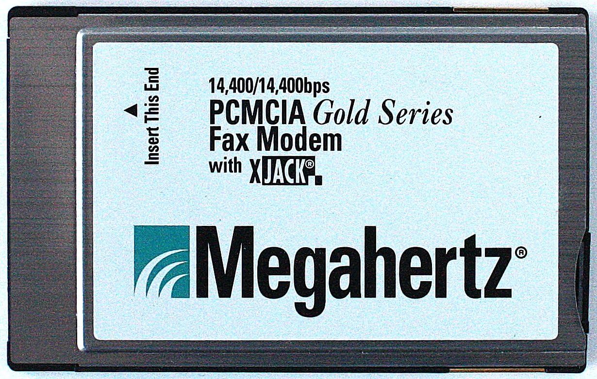 Megahertz XJ2144 PC Card 14400/14400bps PCMCIA Gold Series Fax Modem with XJACK, FCC ID: F2M7410005