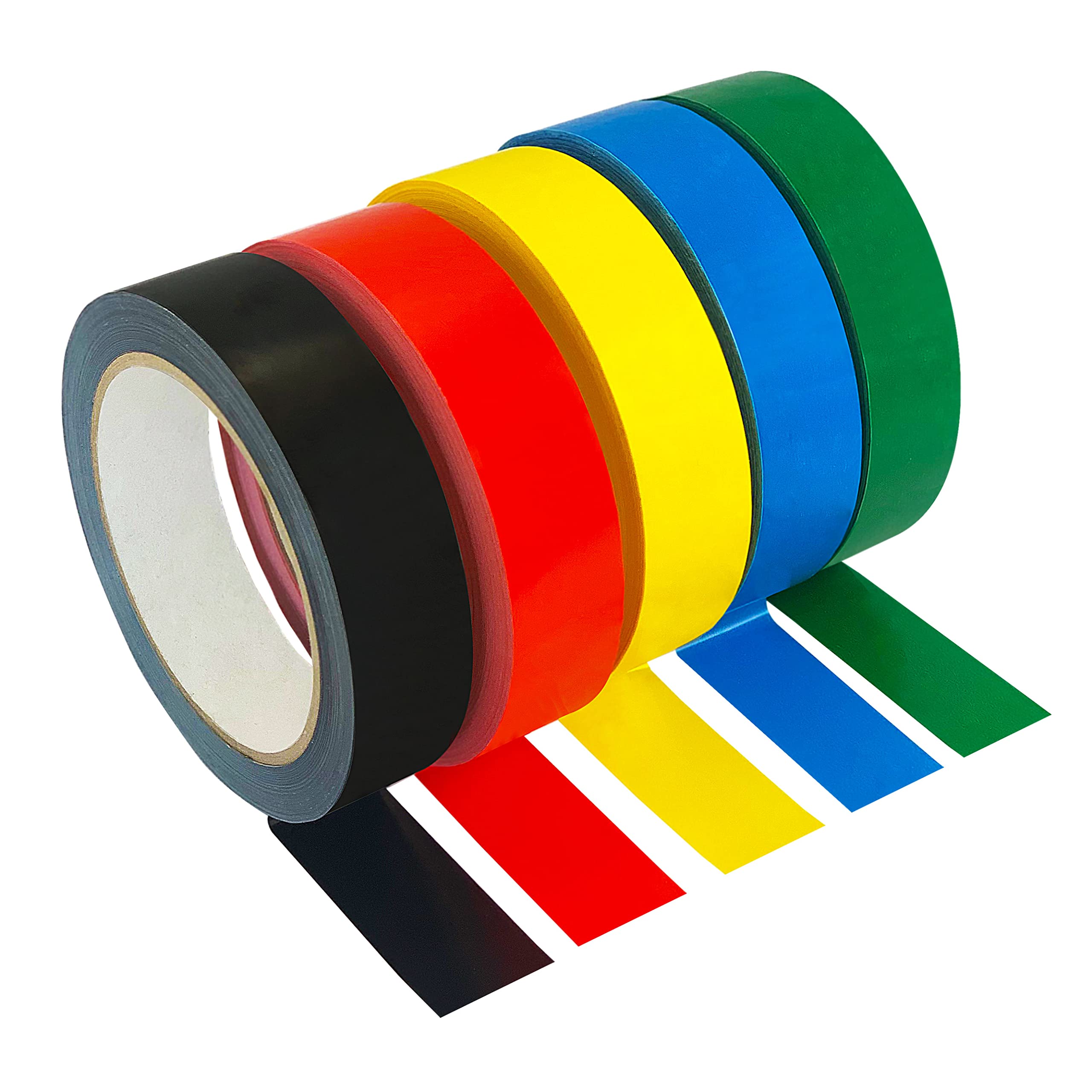 KLEBESHOP24 Einseitiges PVC-Klebeband | Universell einsetzbar | Zum Verkleben und Markieren | 25 mm x 66 m | Farbe wählbar/Jede Farbe, je 1 Rolle (5 Rollen)