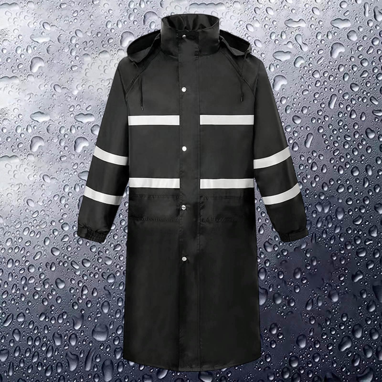 Chubasquero largo impermeable para hombre, impermeable, reflectante, chaqueta de lluvia con capucha, ropa de trabajo para obras, abrigo de lluvia, ponchos de lluvia