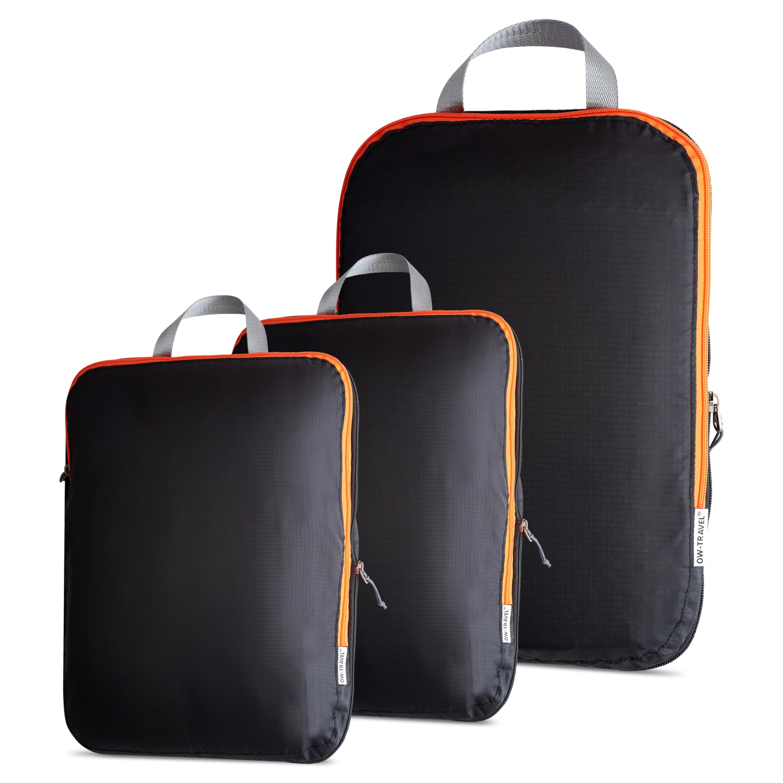 Set 4 Cubi Da Viaggio A Compressione Grigi | Organizer Valigia Espandibili 25-40cm Per Campeggio E Bagaglio A Mano - 3