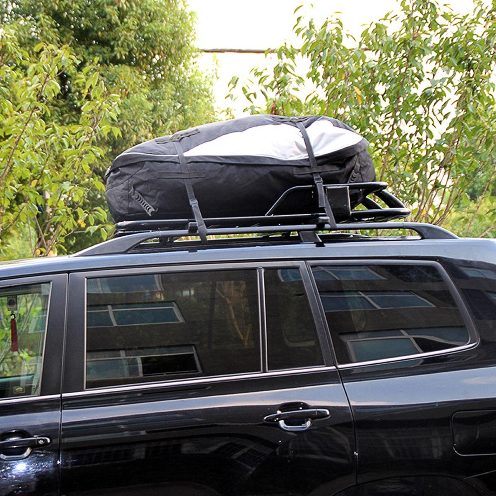 Yusheng Cofre de techo de 273 l, plegable, resistente al agua, para viajes y transporte de equipaje, color negro