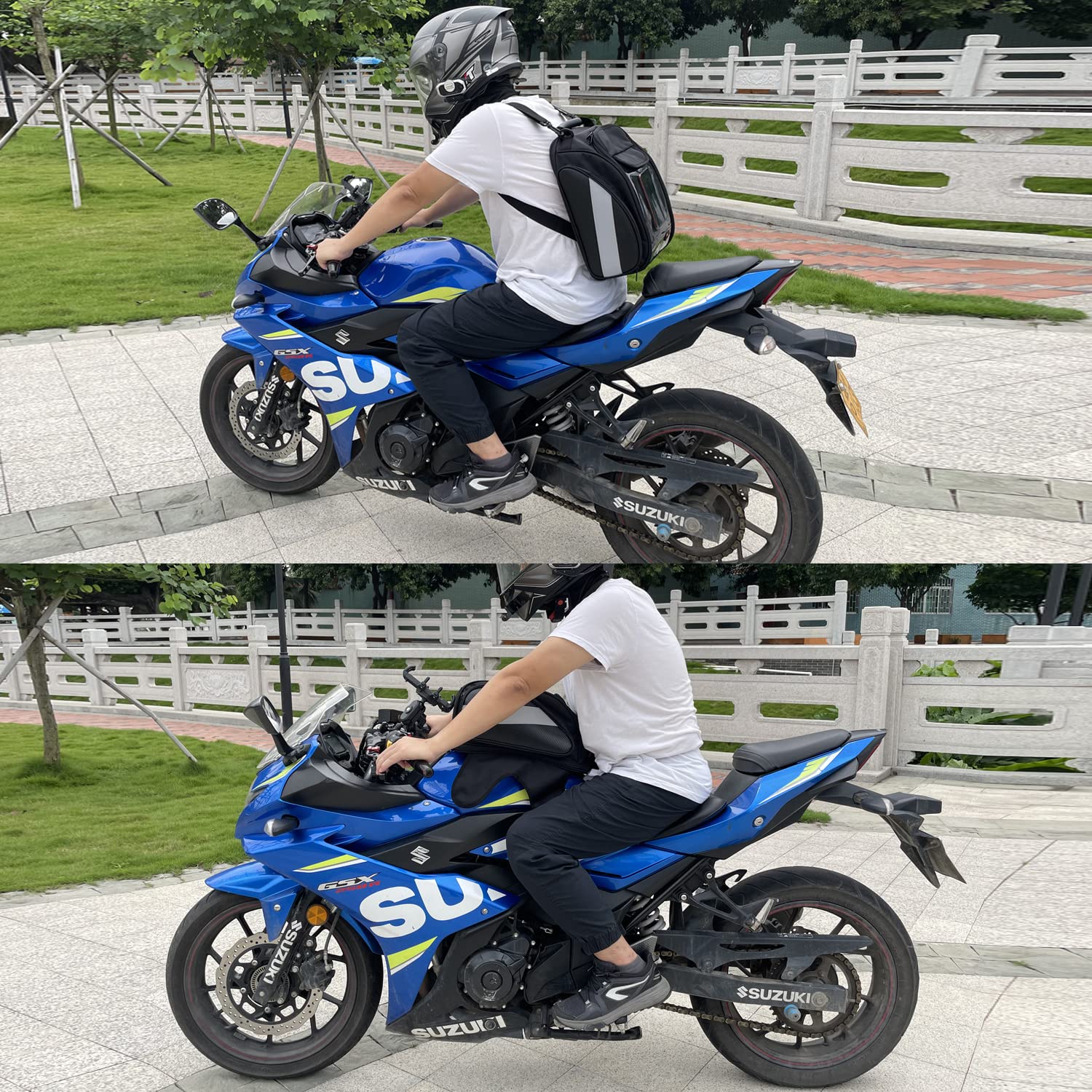 Dracarys Plecak na bak motocyklowy – czarna torba na siodełko Oxford z większym okienkiem – mocna torba magnetyczna do Hondy Yamahy, Suzuki, Kawasaki, Harley