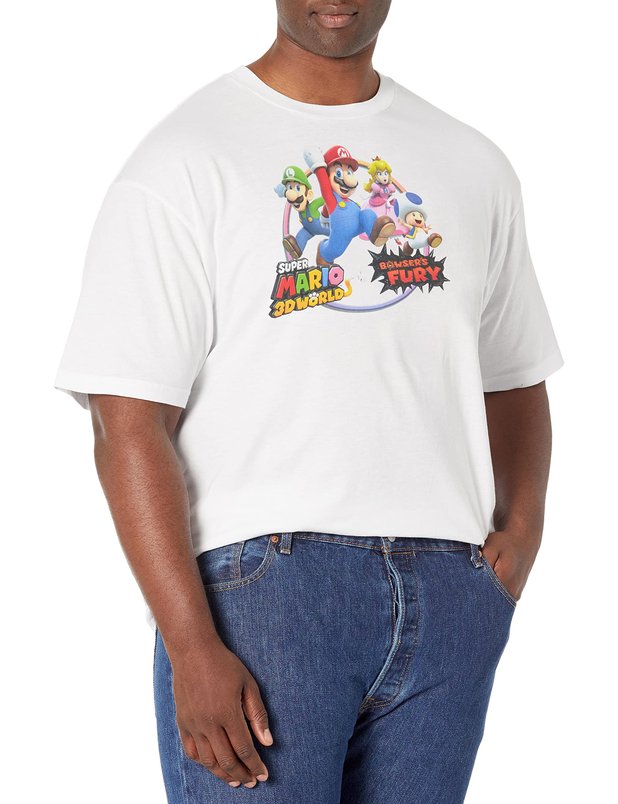 Nintendo Big & Tall Rainbow Circle Men's Tops Short Sleeve Tee Shirt