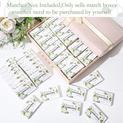 Miniatura 2 de Threlaco 50 cajas de boda con diseño floral geométrico vegetal, cajas de almacenamiento vacías para decoración de fiesta, regalo, familia, amigos,