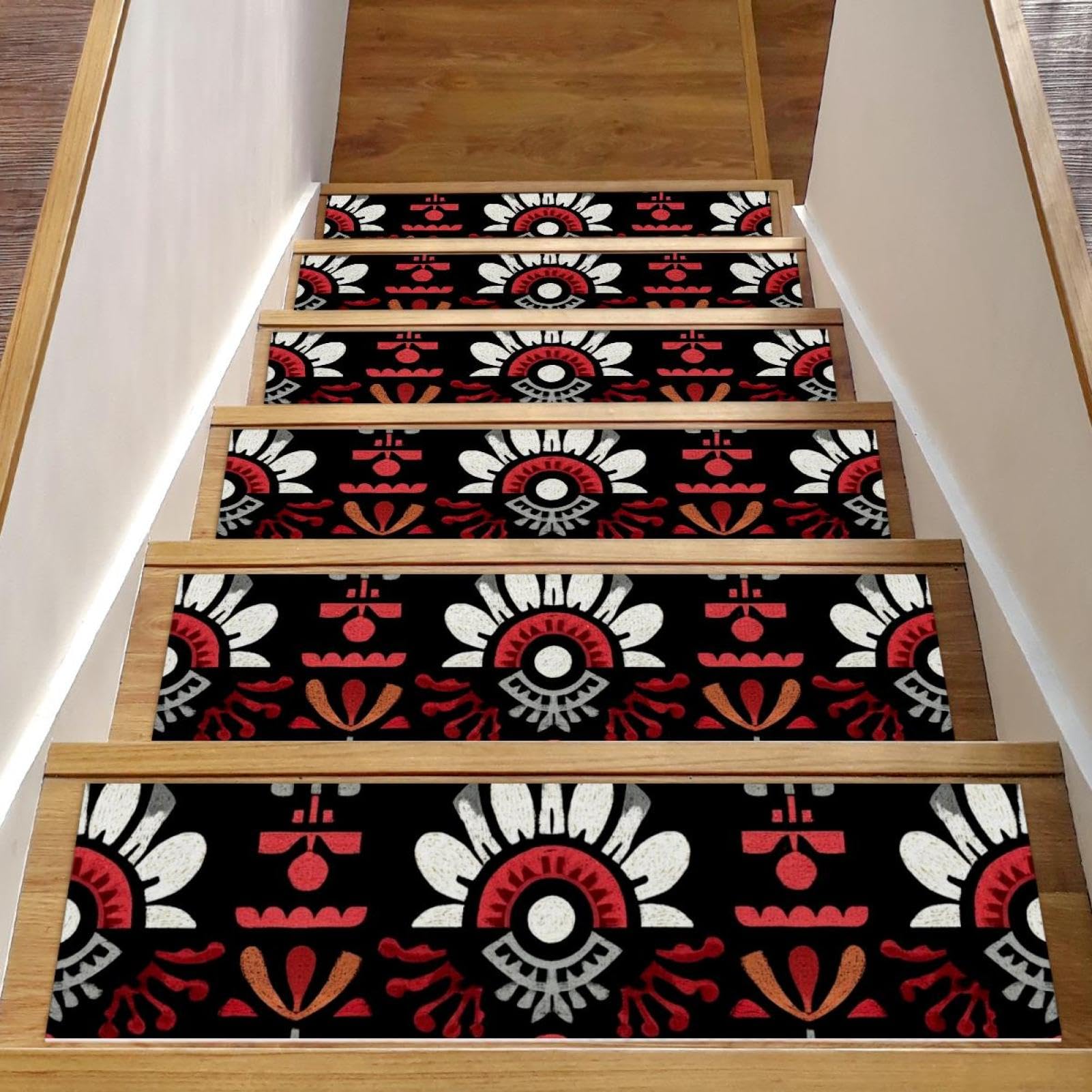 Tapis d'escalier antidérapant contre les chutes de chiens et d'enfants sur marches en bois