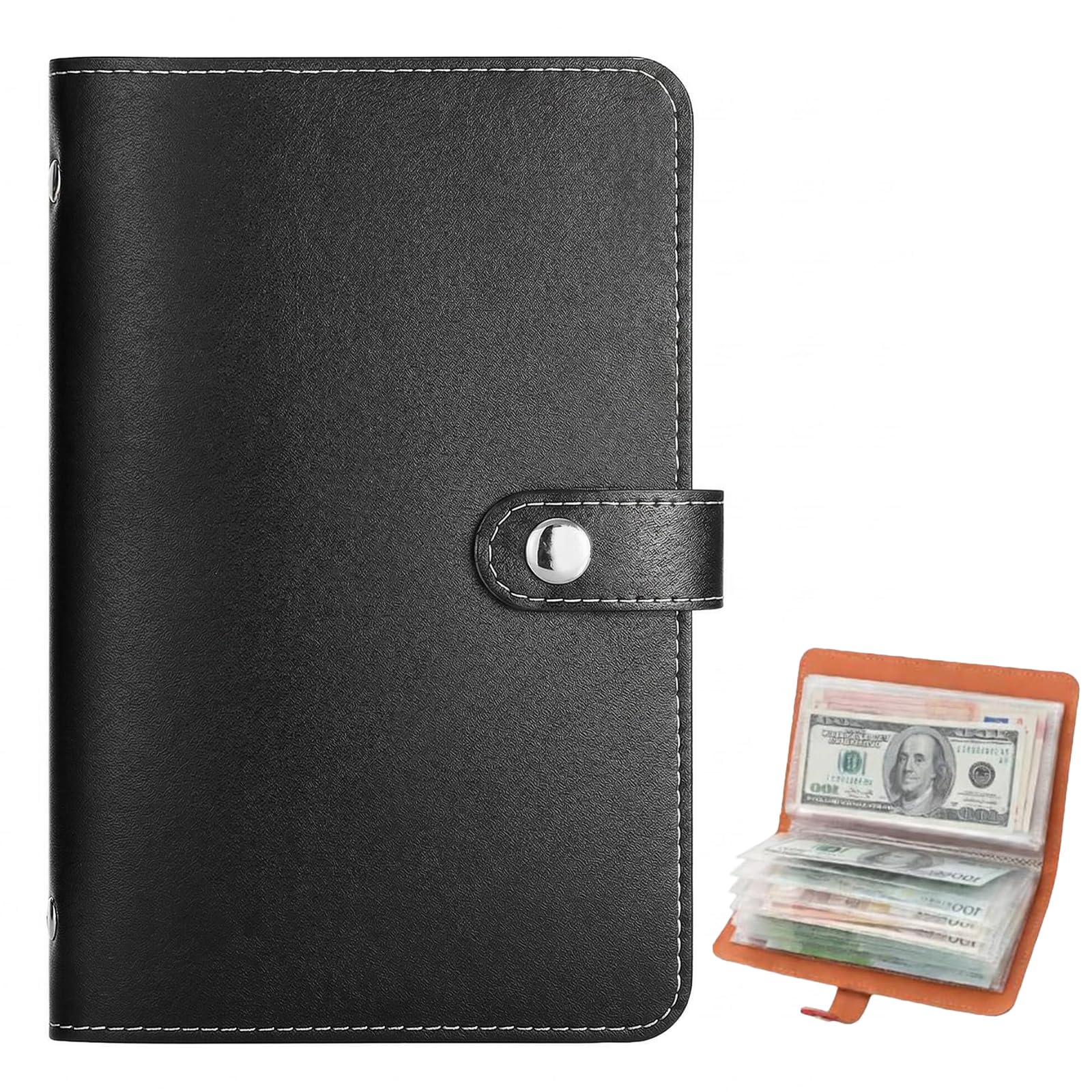 Money Saving Wallet,Savings Challenge Book for Couples,Money Saving Wallets for Cash UK,Saving Notebook & Binder with 100 Envelopes Saving Challenge UK (Black)