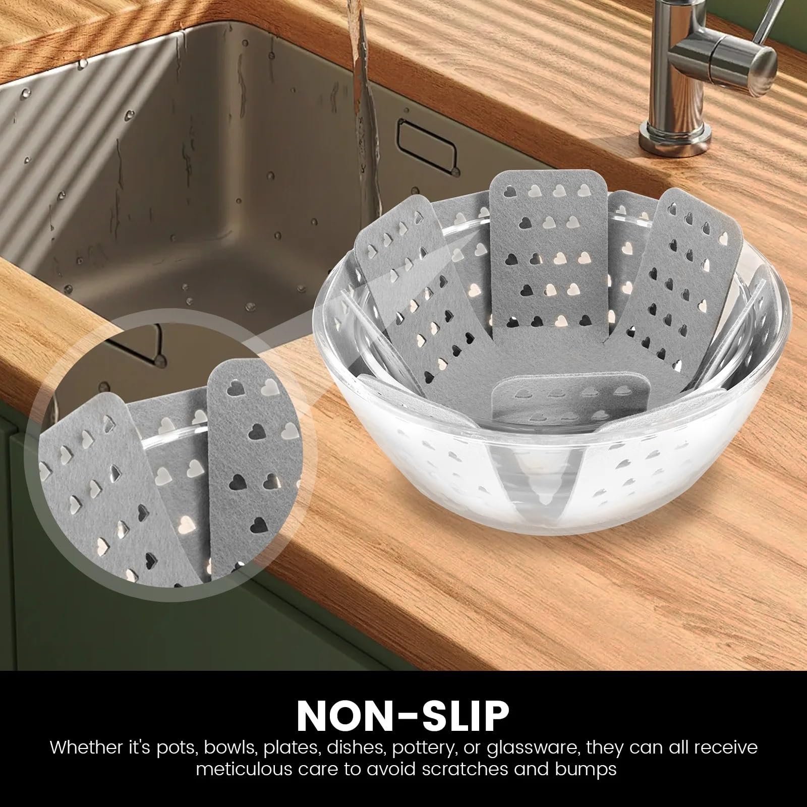 Protector de ollas y sartenes 20 Piezas, Reutilizable Separador, Utensilios Cocina 4 tamaños Diferentes for apilar para la Cocina