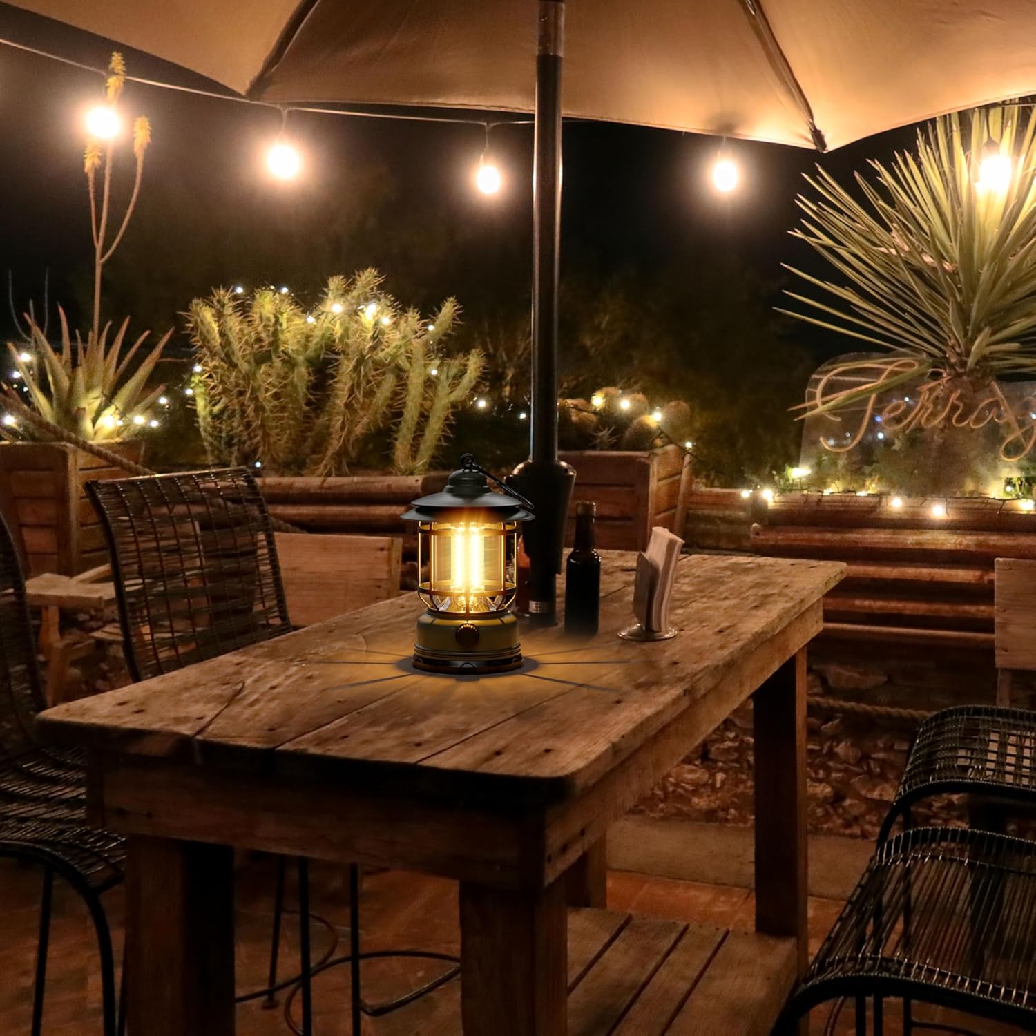 Portable LED Camping Lanterns,1500LM Step-less Dimming, Lightweight Retro Battery Powered USB Rechargeable Tent Lights,Survival Kits Flashlight for Power Outage Emergency Hiking Hurricane 3 Pack Green - Image 8