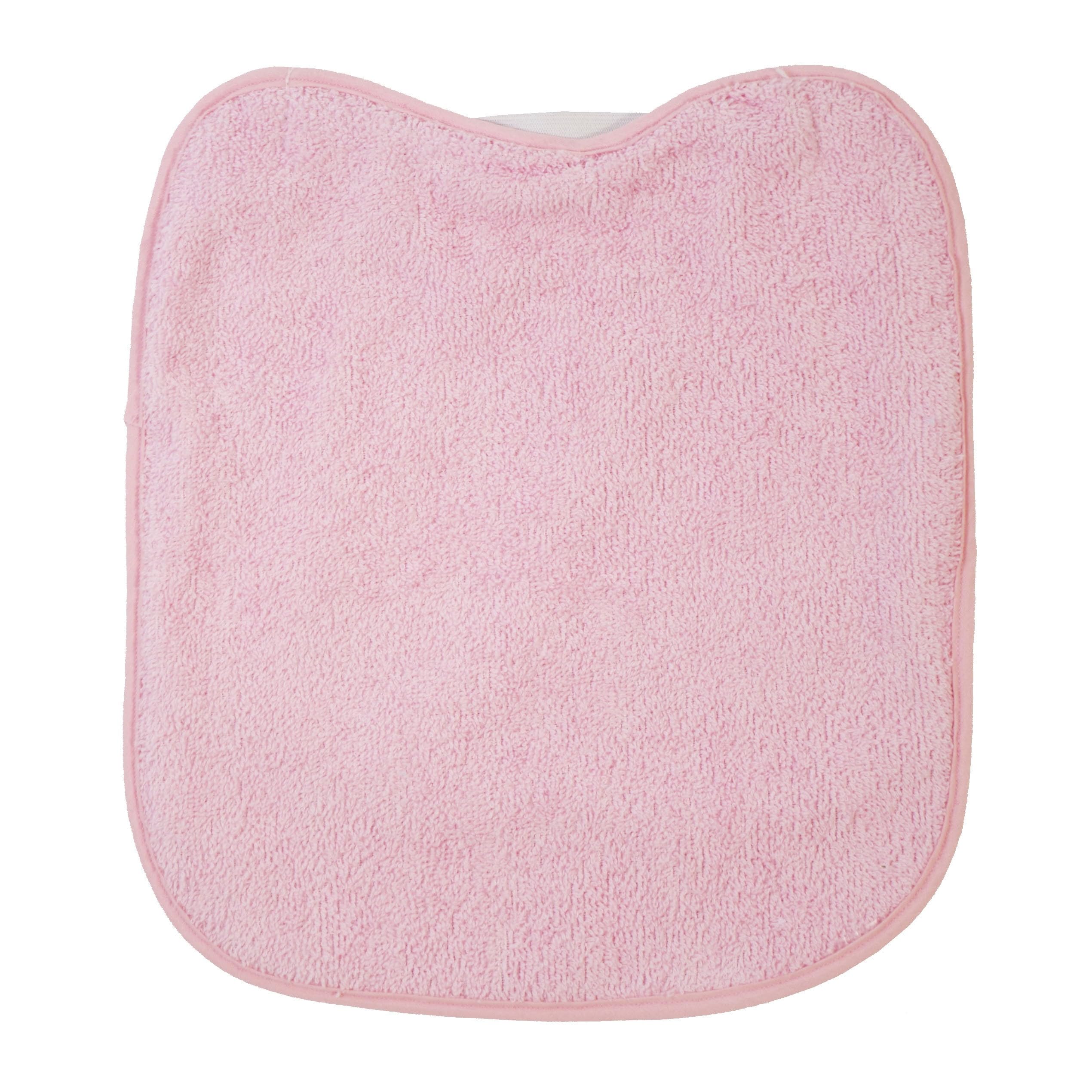 10XDIEZ Pack de 3 bavoirs en éponge pour crèche couleur rose avec élastique. lavables, extérieur en éponge et revers imperméable. dimensions : 33x29cm. - (Rosa - 33x29cm)